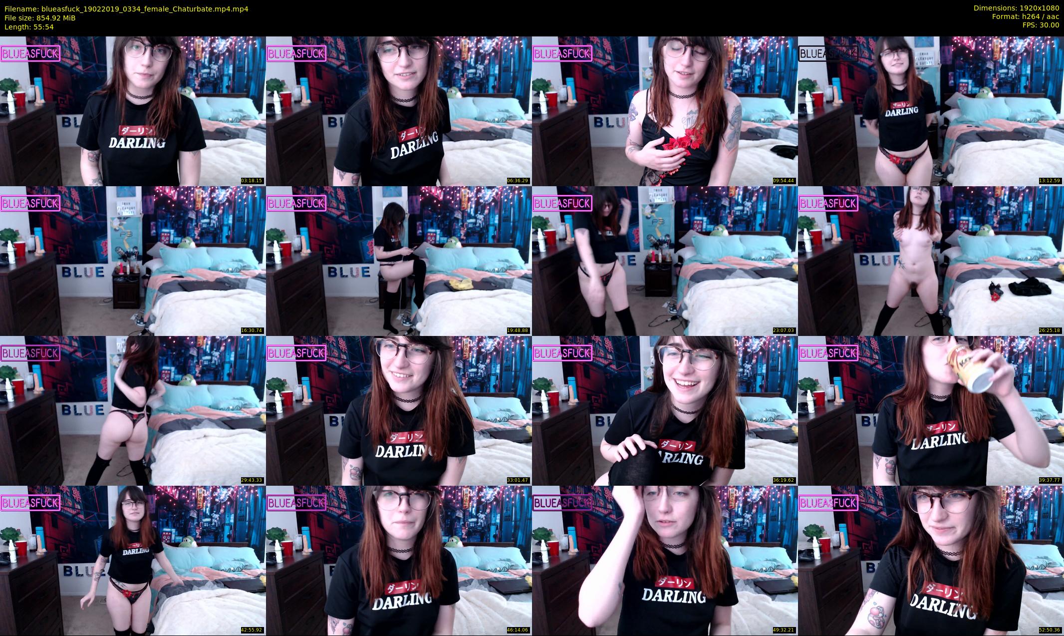 blueasfuck — 56 minute Chaturbate female cam show recording, 1080p, Feb 19, 2019