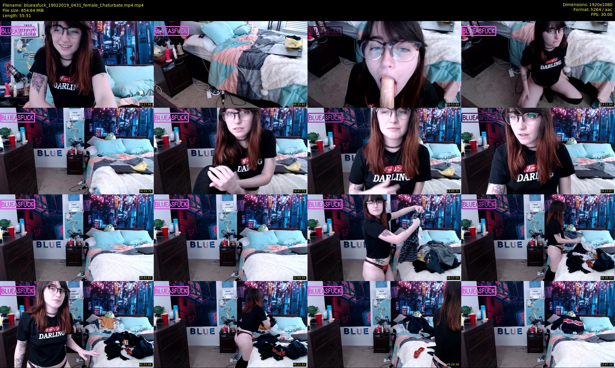 blueasfuck — 56 minute Chaturbate female cam show recording, 1080p, Feb 19, 2019