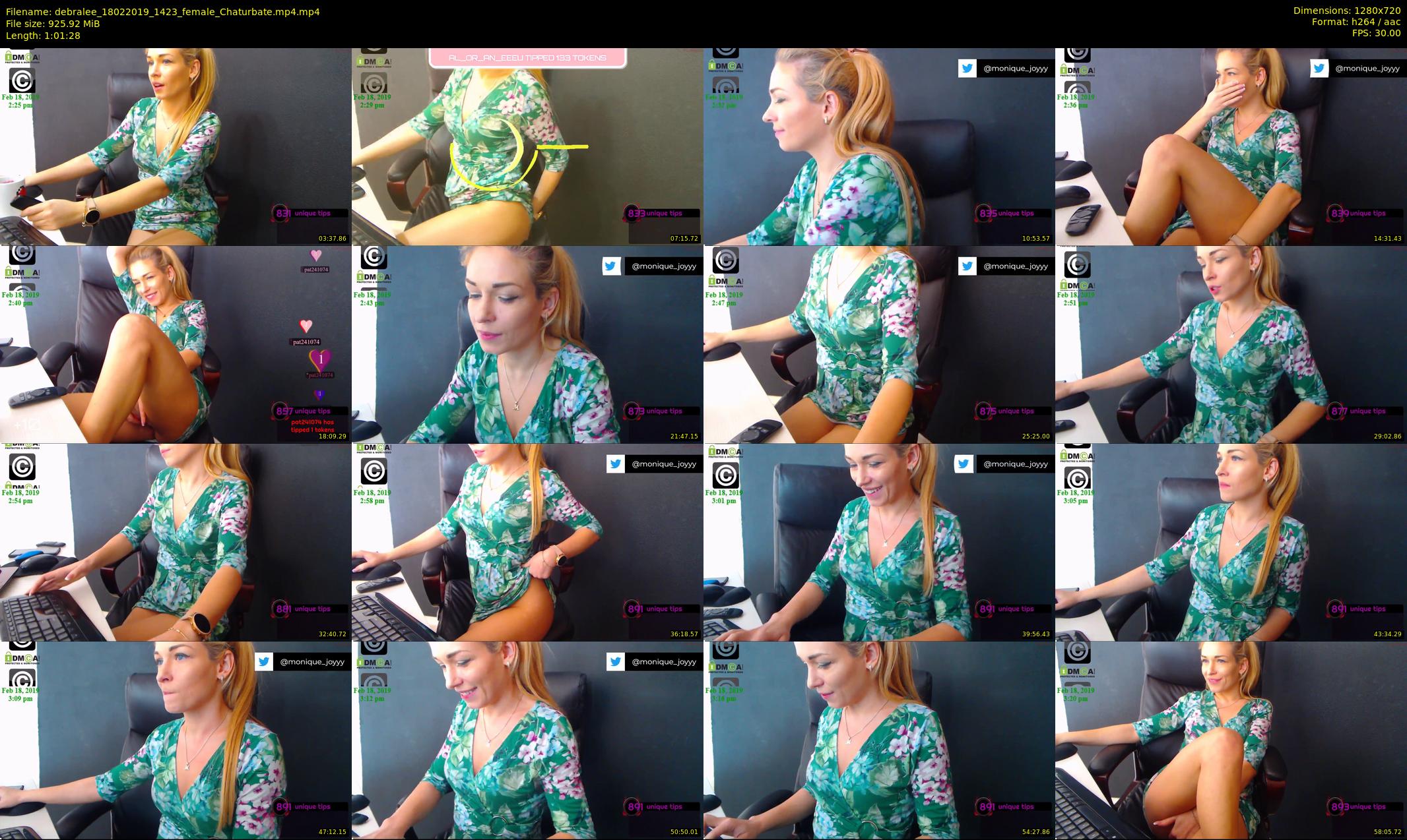 debralee — 62 minute Chaturbate female cam show recording, 720p, Feb 18, 2019