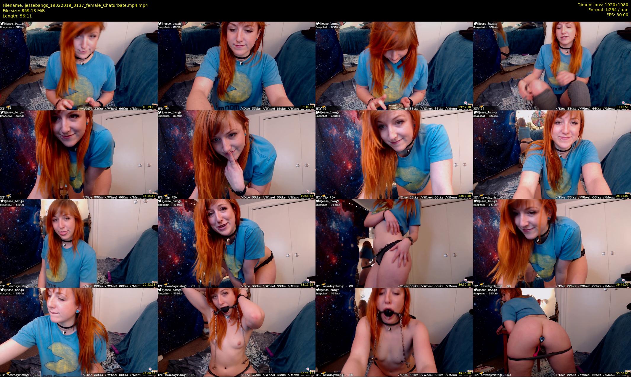 jessebangs — 57 minute Chaturbate female cam show recording, 1080p, Feb 19, 2019