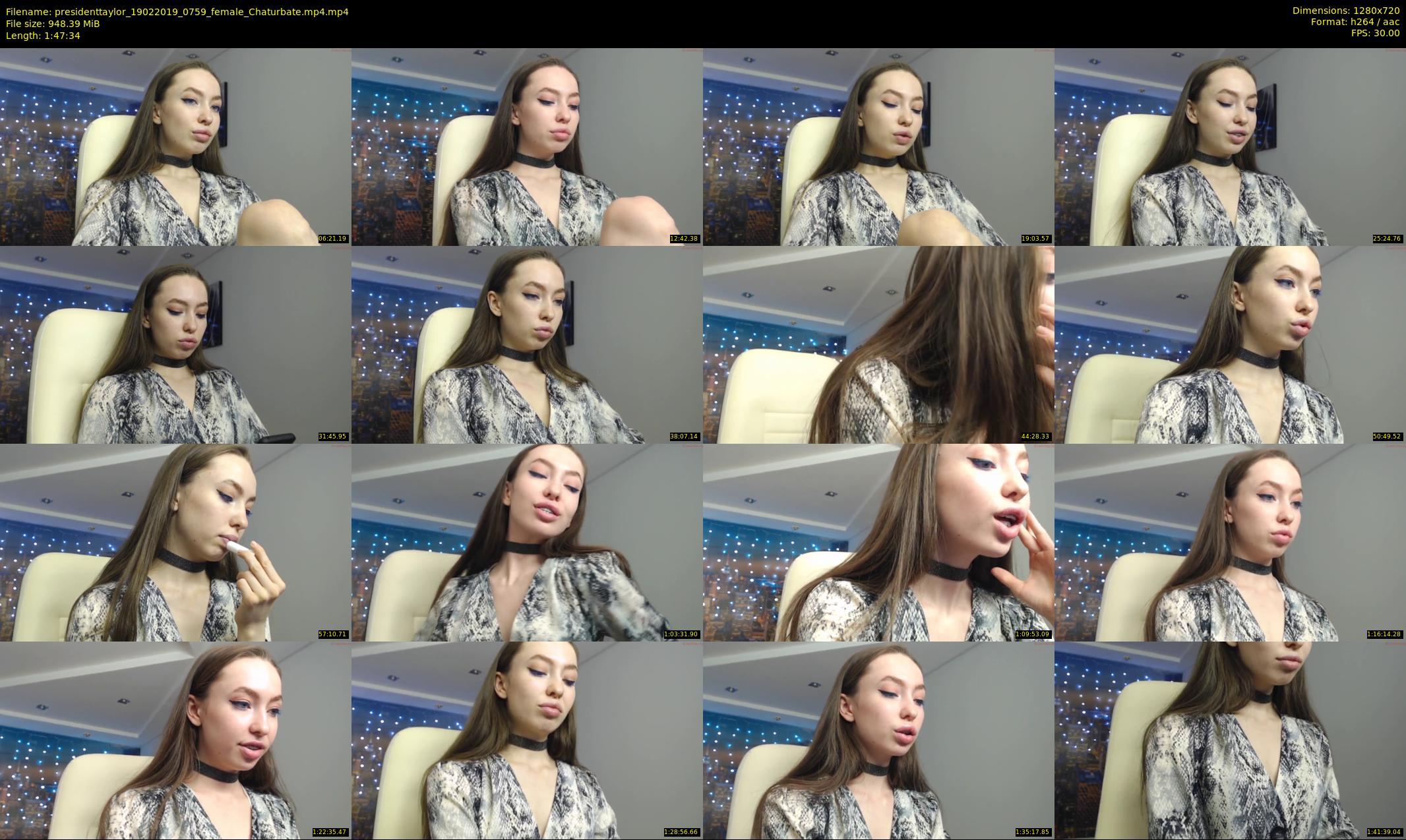 presidenttaylor — 108 minute Chaturbate female cam show recording, 720p, Feb 19, 2019