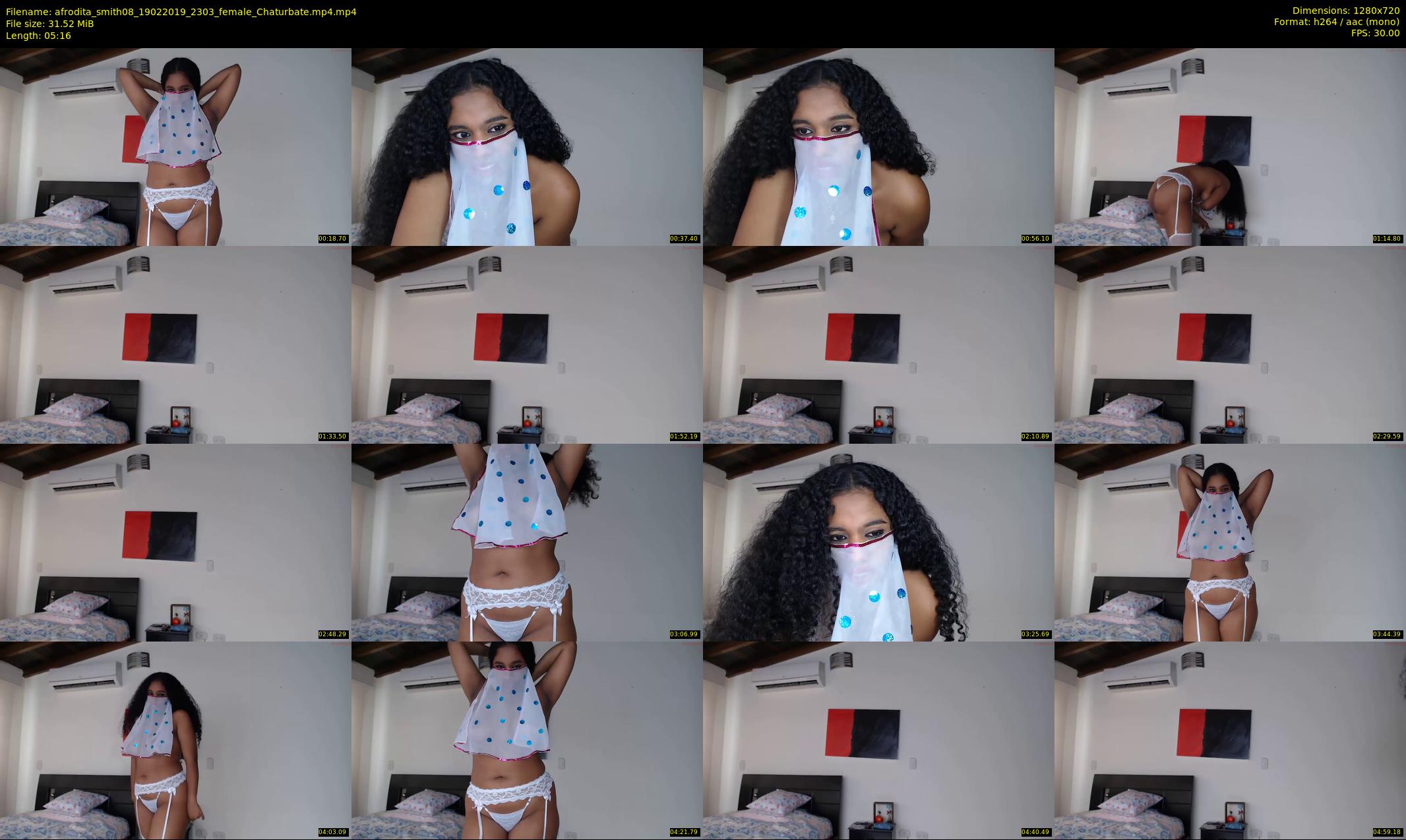 afrodita_smith08 — 6 minute Chaturbate female cam show recording, 720p, Feb 19, 2019