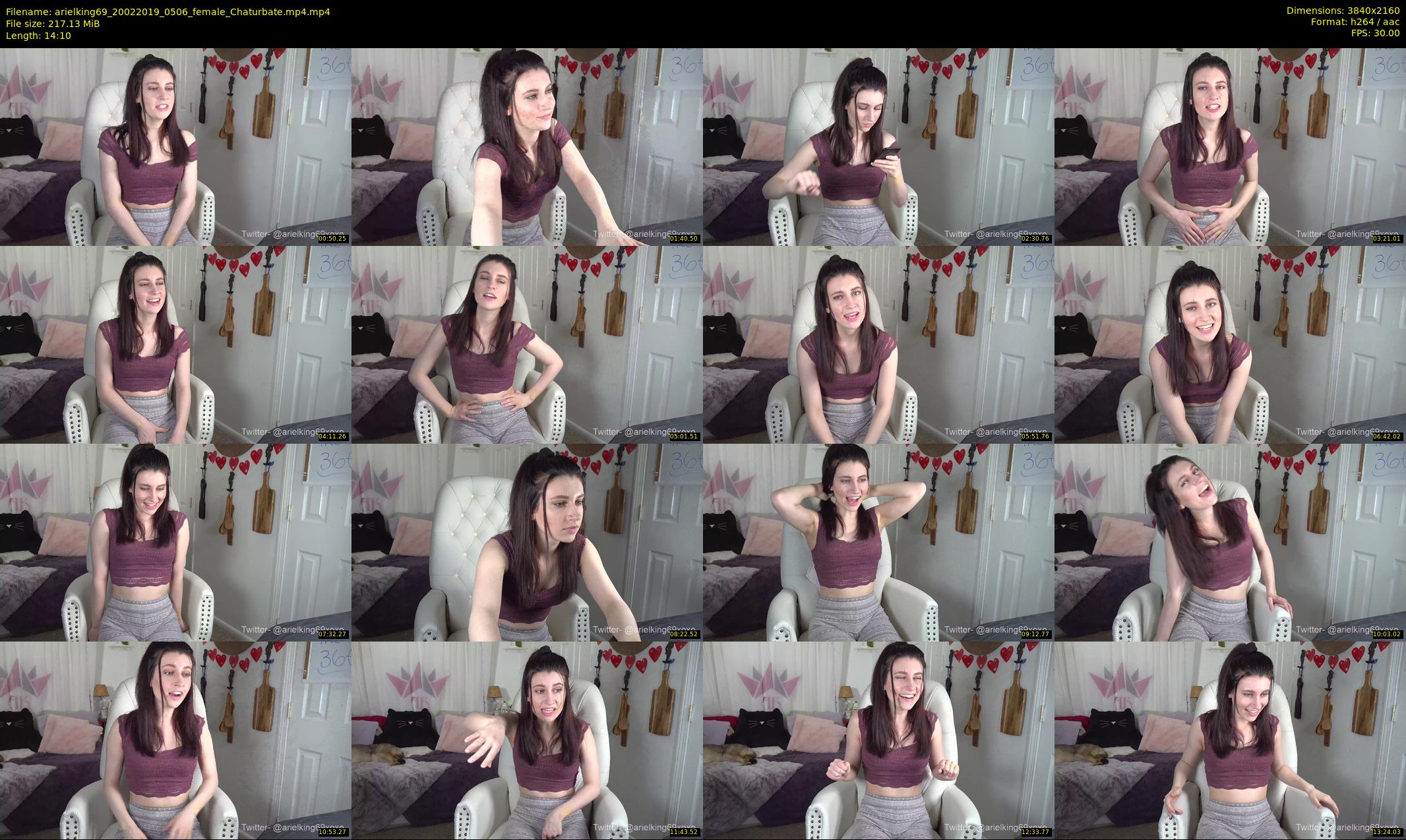 arielking69 — 15 minute Chaturbate female cam show recording, 4K, Feb 20, 2019