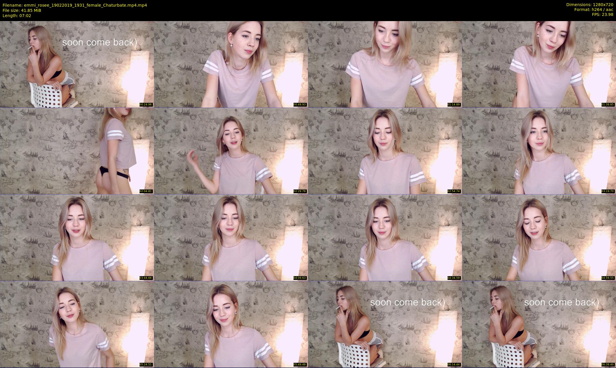emmi_rosee — 8 minute Chaturbate female cam show recording, 720p, Feb 19, 2019