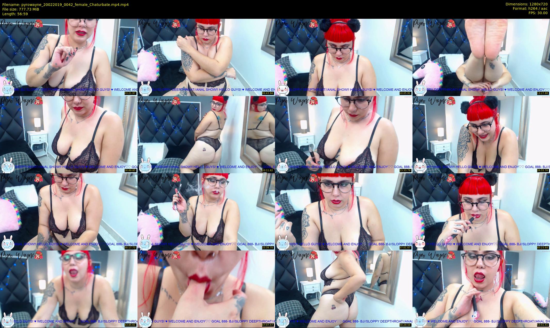 pyrowayne — 57 minute Chaturbate female cam show recording, 720p, Feb 20, 2019