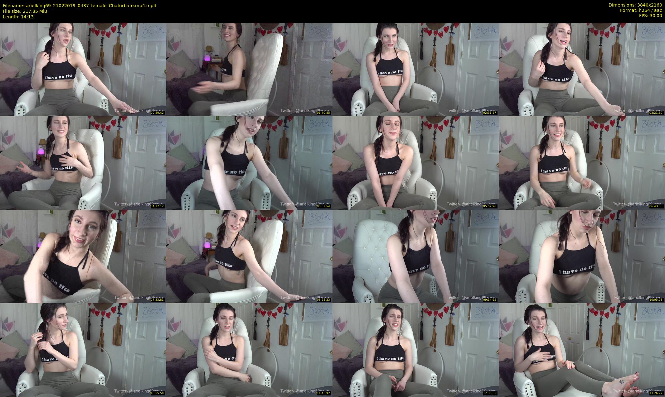 arielking69 — 15 minute Chaturbate female cam show recording, 4K, Feb 21, 2019