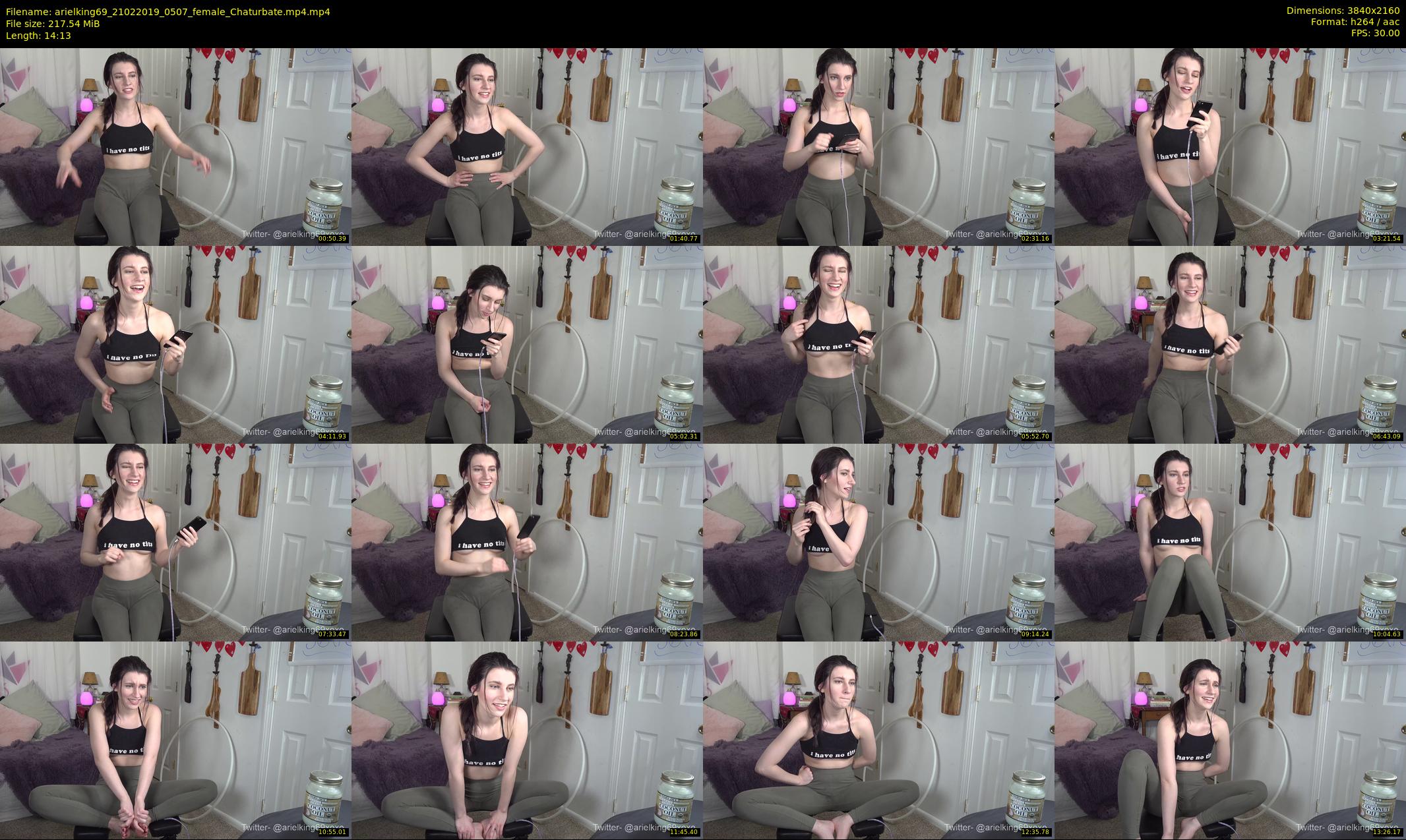 arielking69 — 15 minute Chaturbate female cam show recording, 4K, Feb 21, 2019