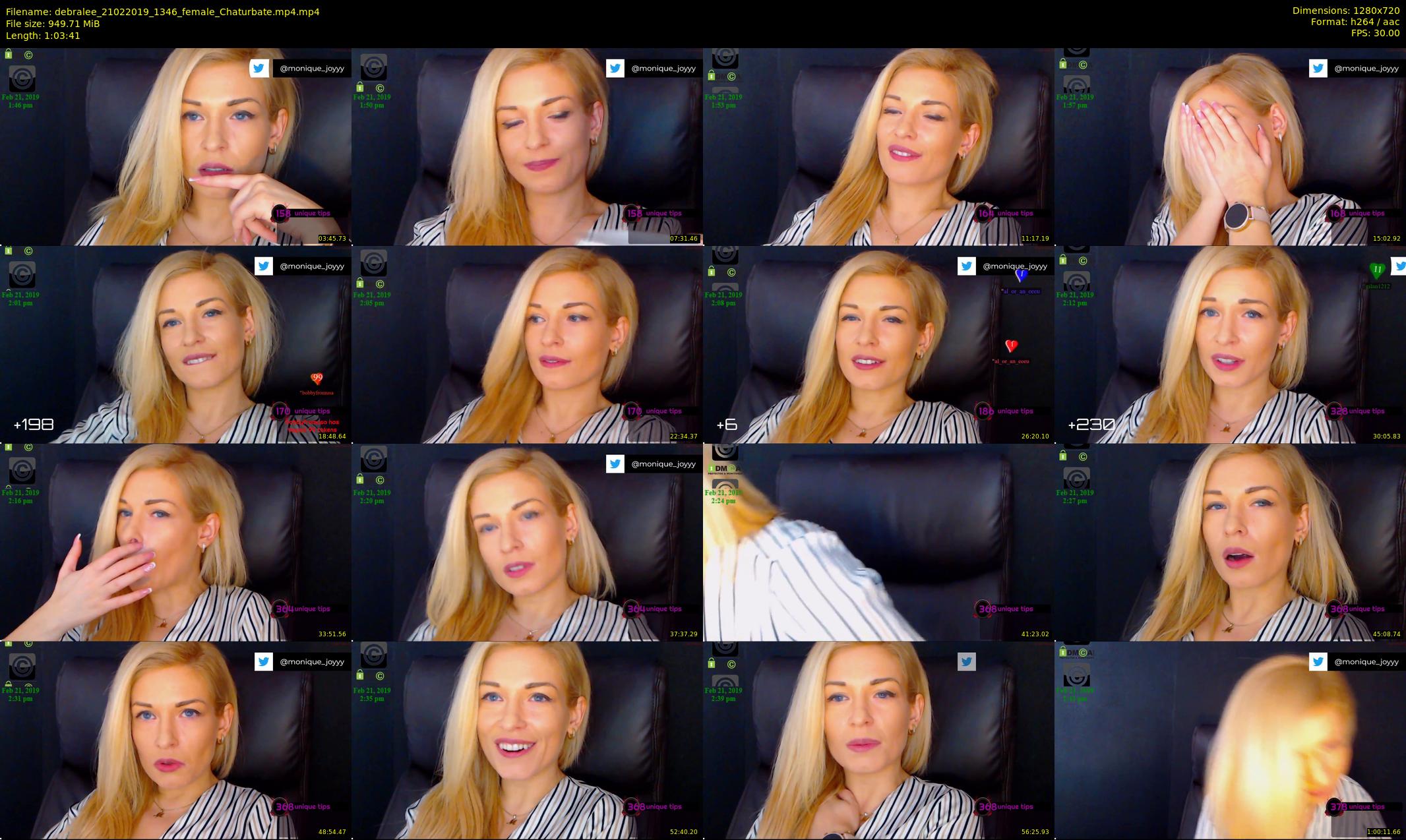 debralee — 64 minute Chaturbate female cam show recording, 720p, Feb 21, 2019