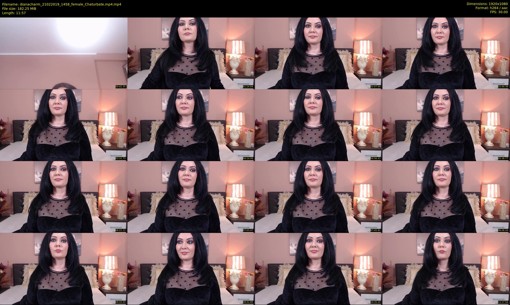 dianacharm — 12 minute Chaturbate female cam show recording, 1080p, Feb 21, 2019