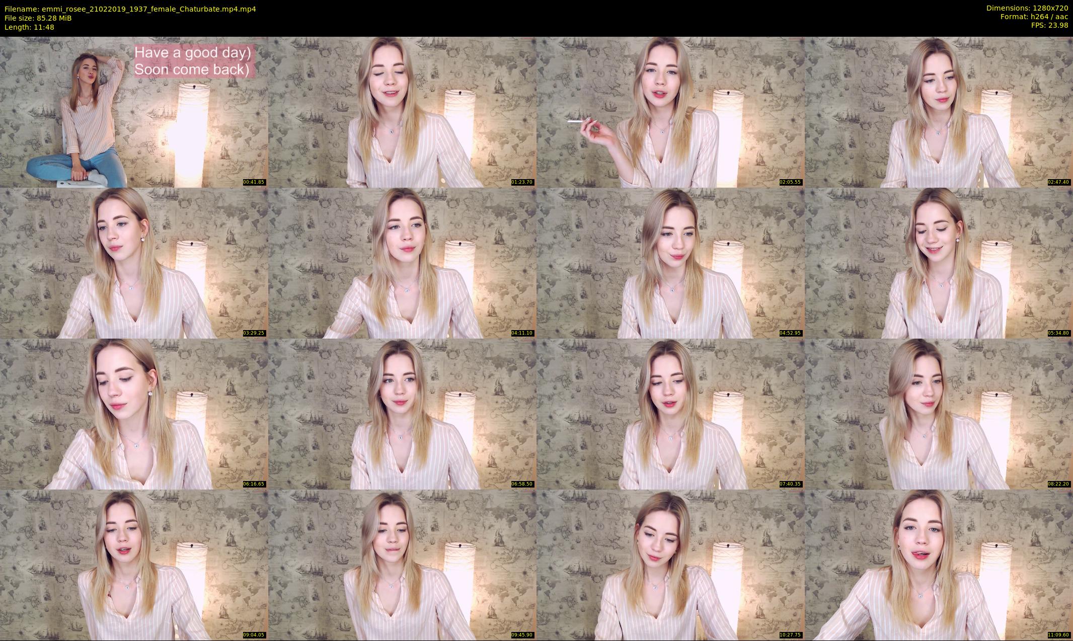 emmi_rosee — 12 minute Chaturbate female cam show recording, 720p, Feb 21, 2019