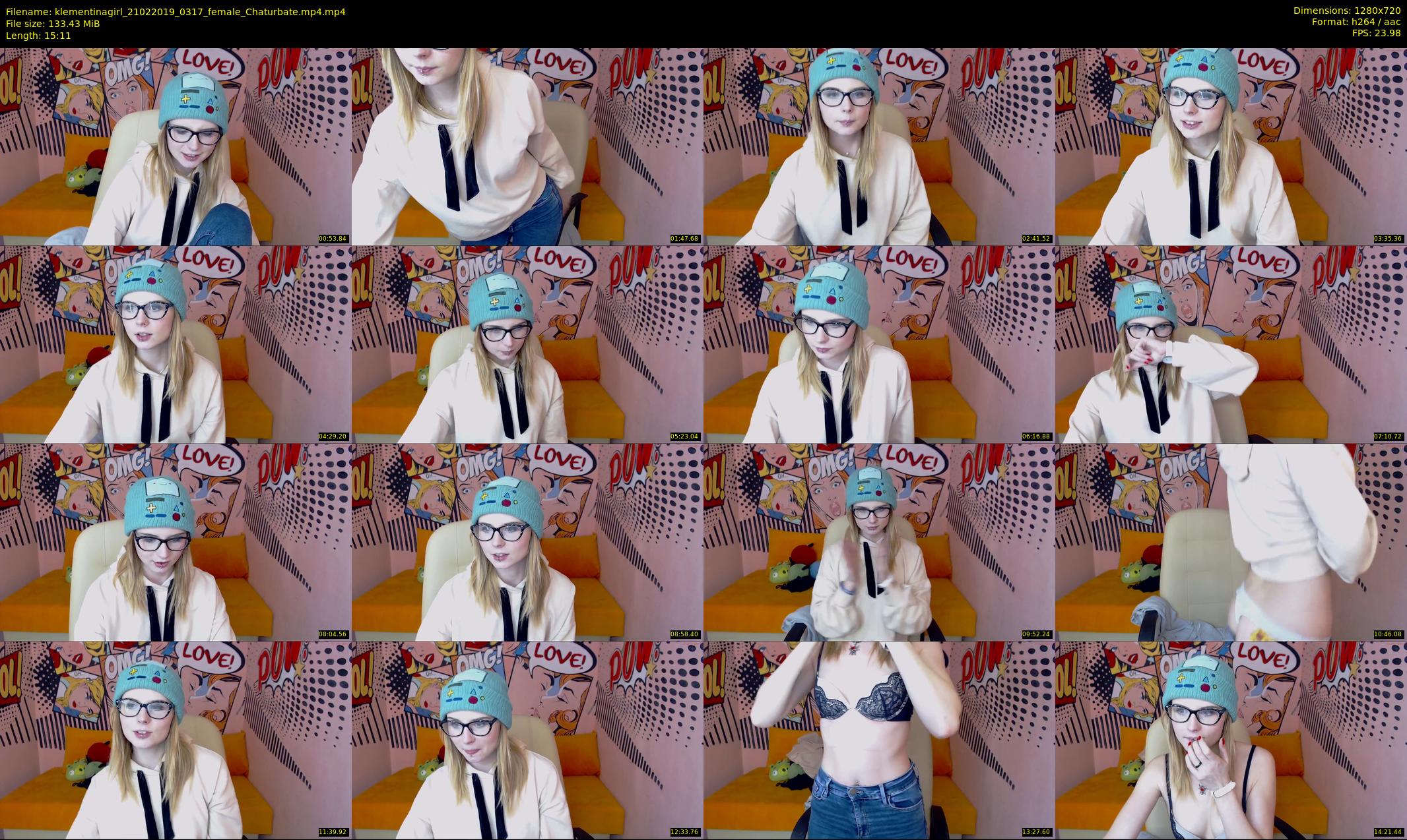klementinagirl — 16 minute Chaturbate female cam show recording, 720p, Feb 21, 2019