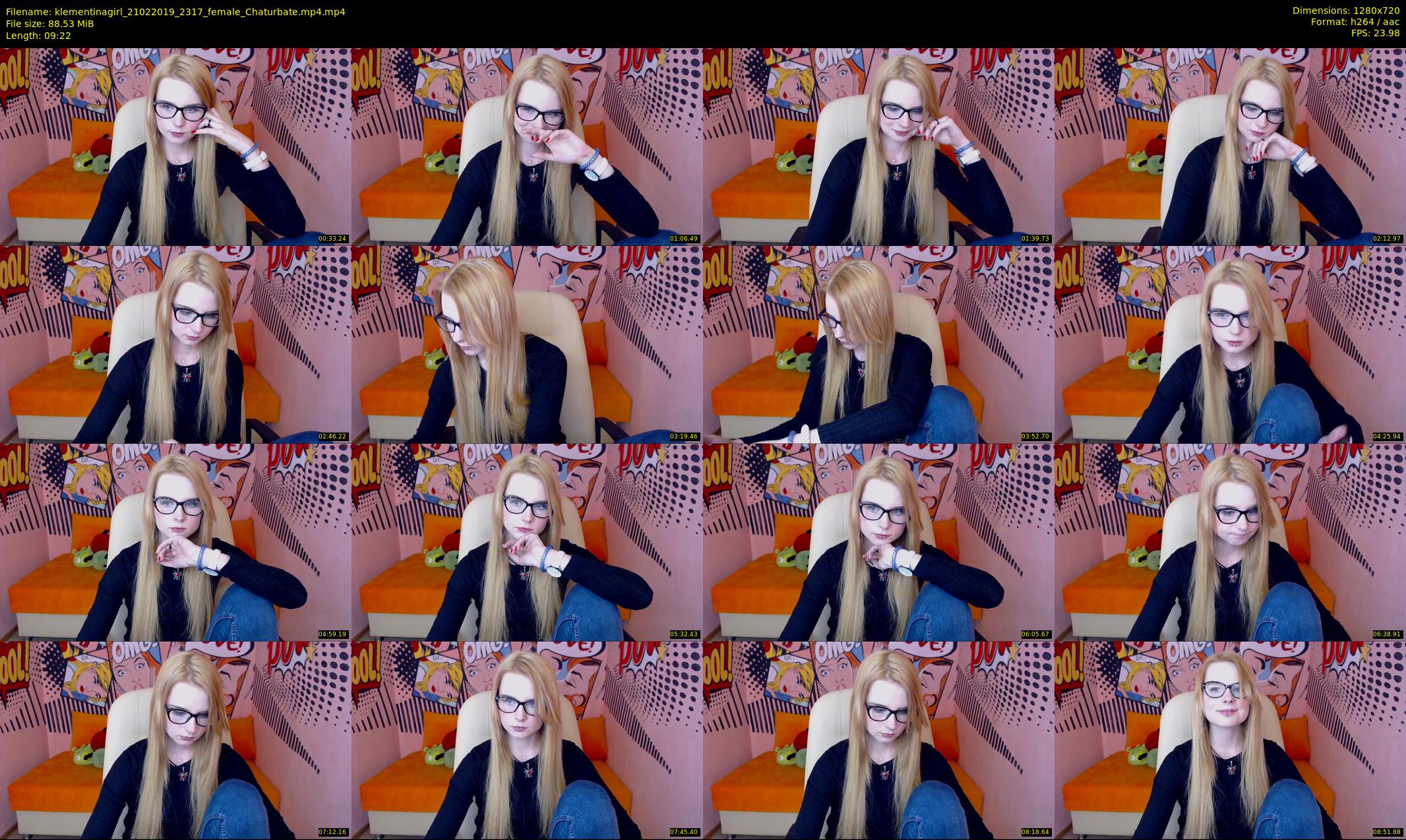 klementinagirl — 10 minute Chaturbate female cam show recording, 720p, Feb 21, 2019