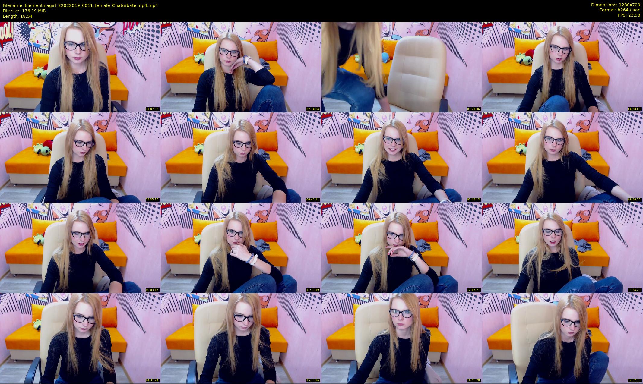 klementinagirl — 19 minute Chaturbate female cam show recording, 720p, Feb 22, 2019
