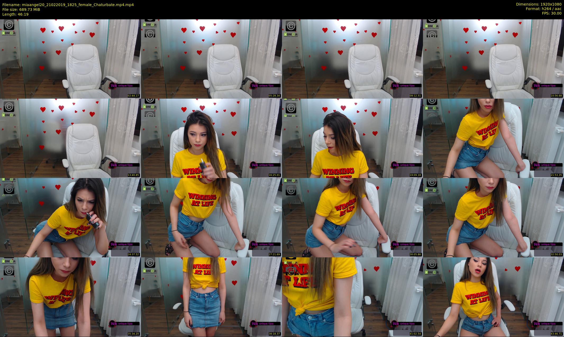 miaangel20 — 47 minute Chaturbate female cam show recording, 1080p, Feb 21, 2019