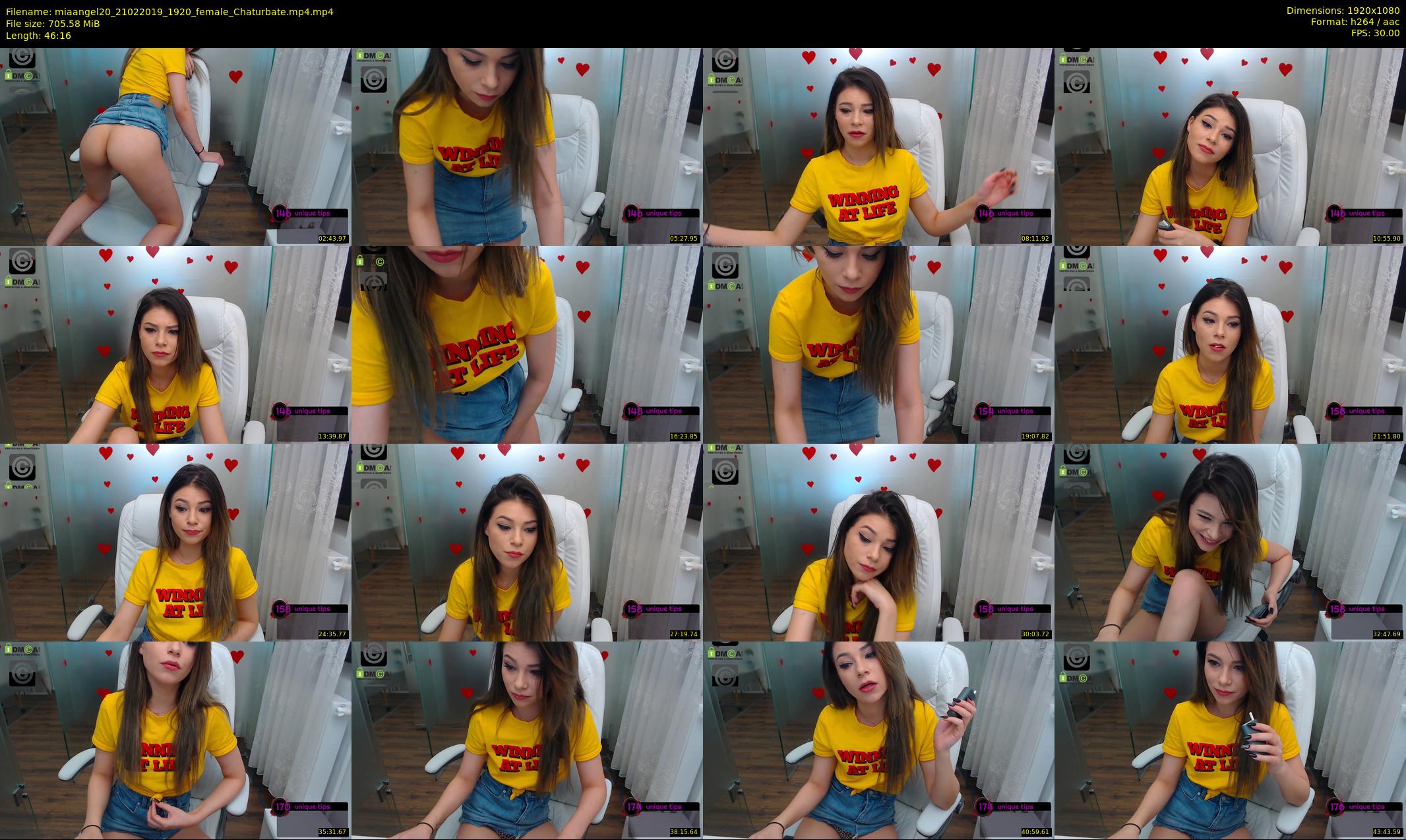 miaangel20 — 47 minute Chaturbate female cam show recording, 1080p, Feb 21, 2019