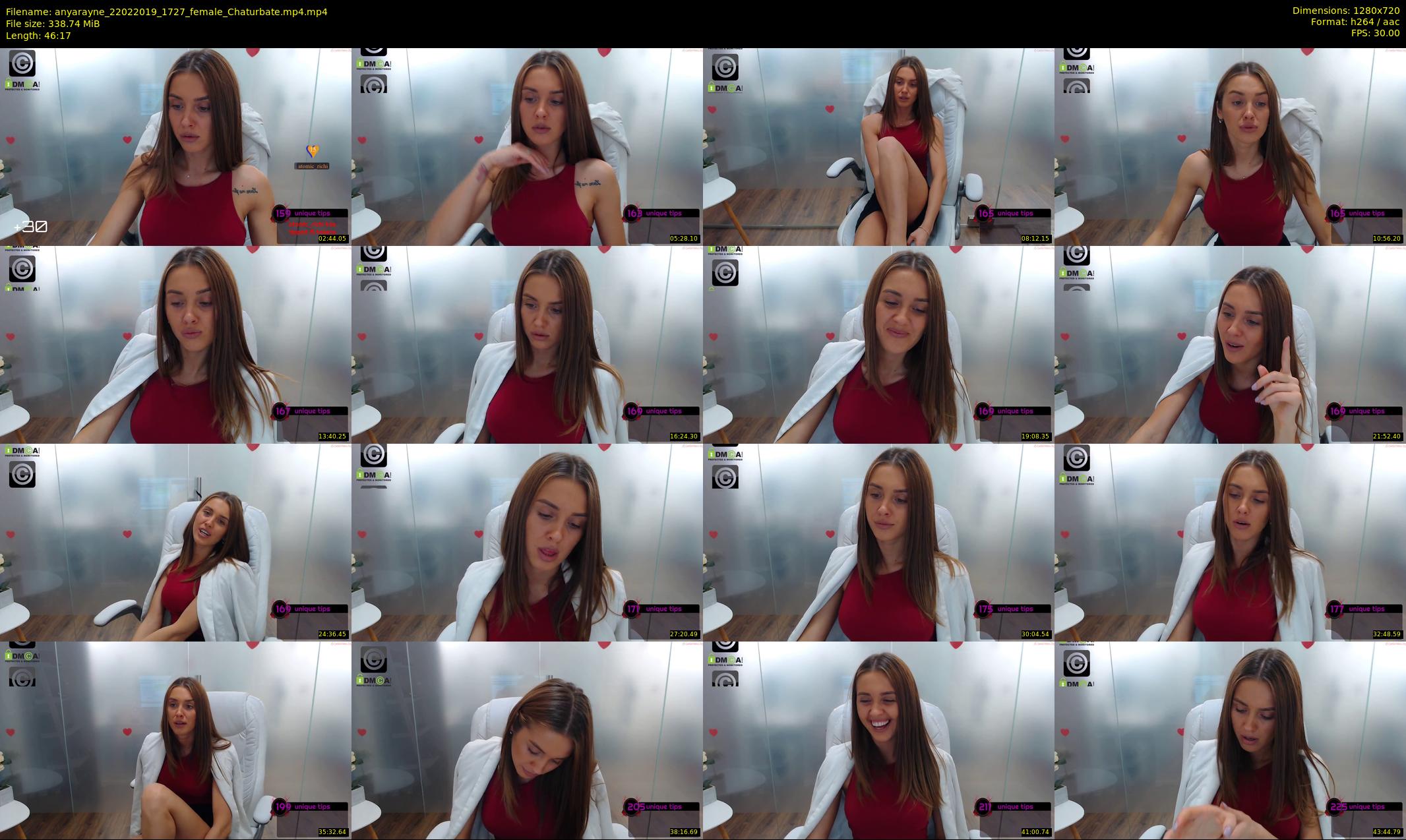 anyarayne — 47 minute Chaturbate female cam show recording, 720p, Feb 22, 2019