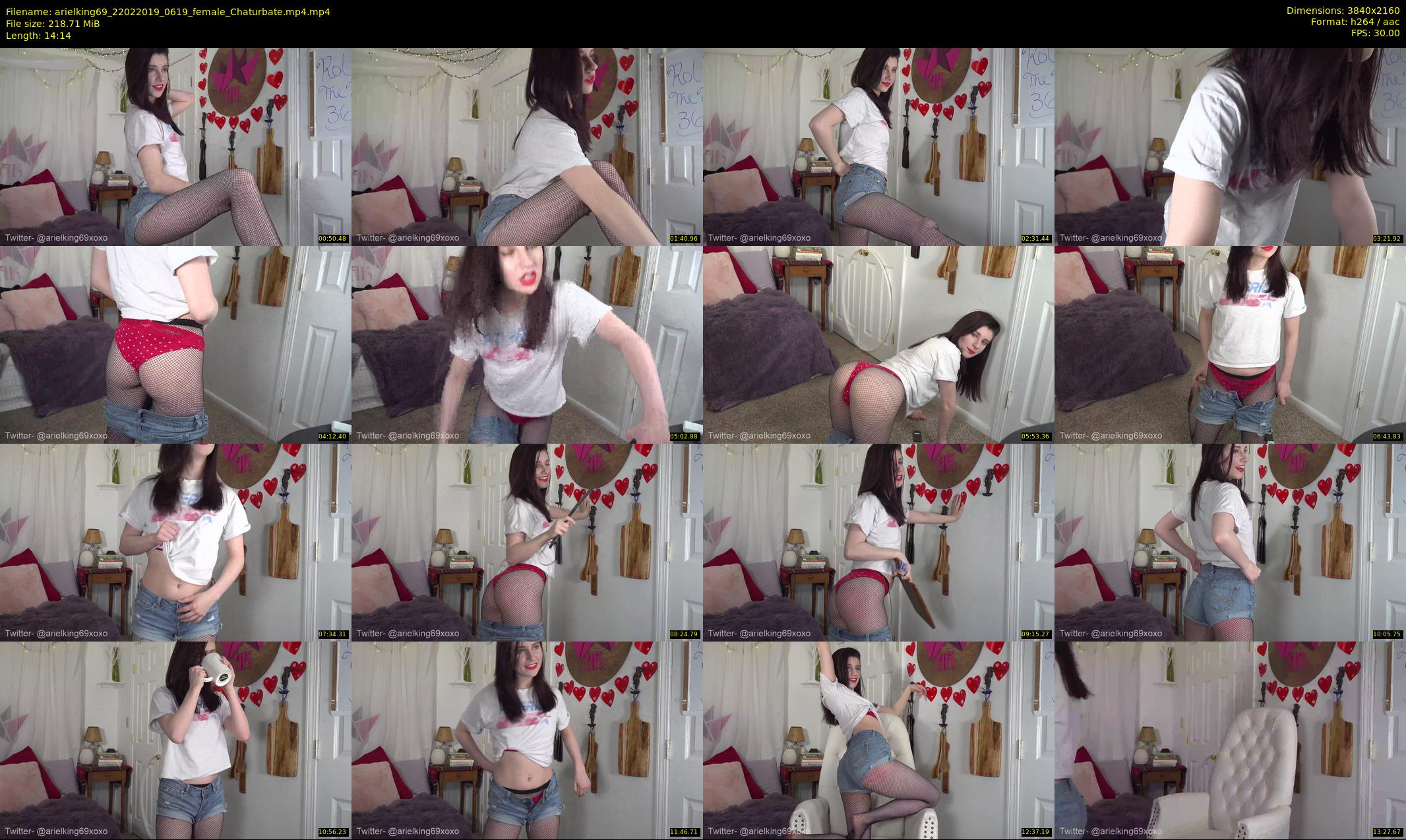 arielking69 — 15 minute Chaturbate female cam show recording, 4K, Feb 22, 2019
