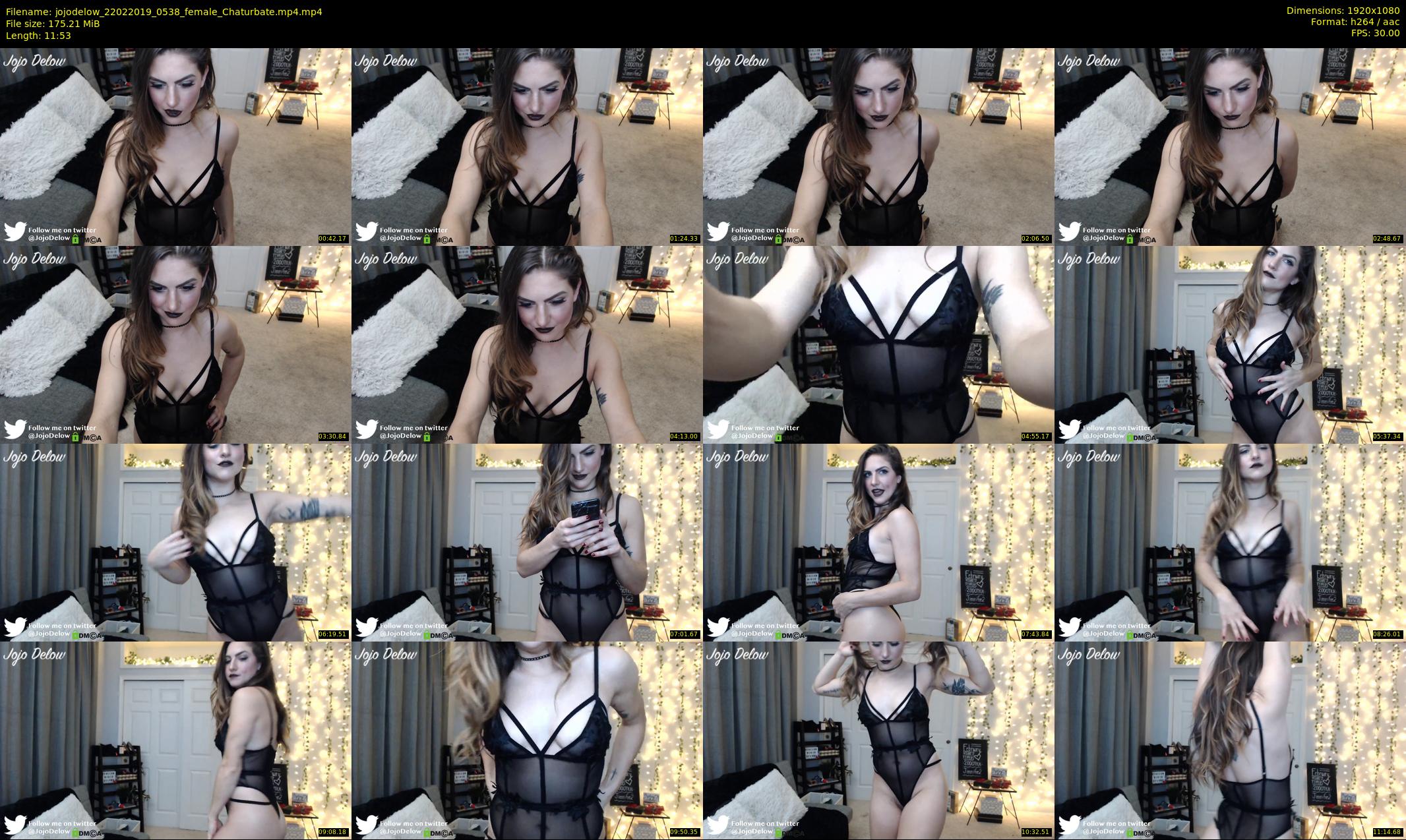jojodelow — 12 minute Chaturbate female cam show recording, 1080p, Feb 22, 2019