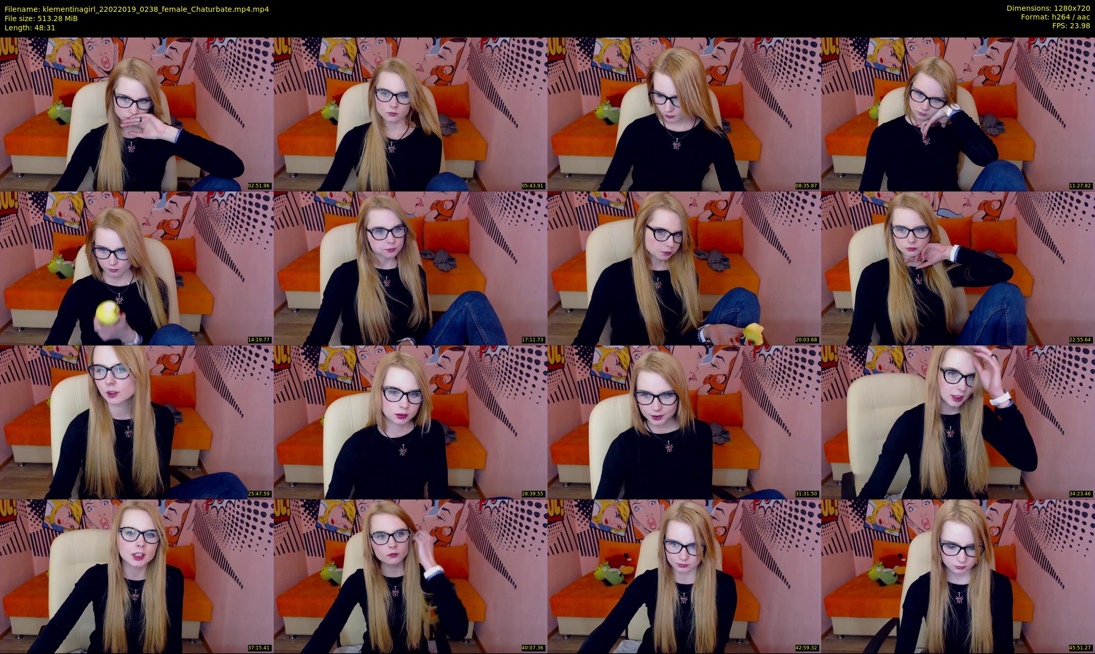 klementinagirl — 49 minute Chaturbate female cam show recording, 720p, Feb 22, 2019