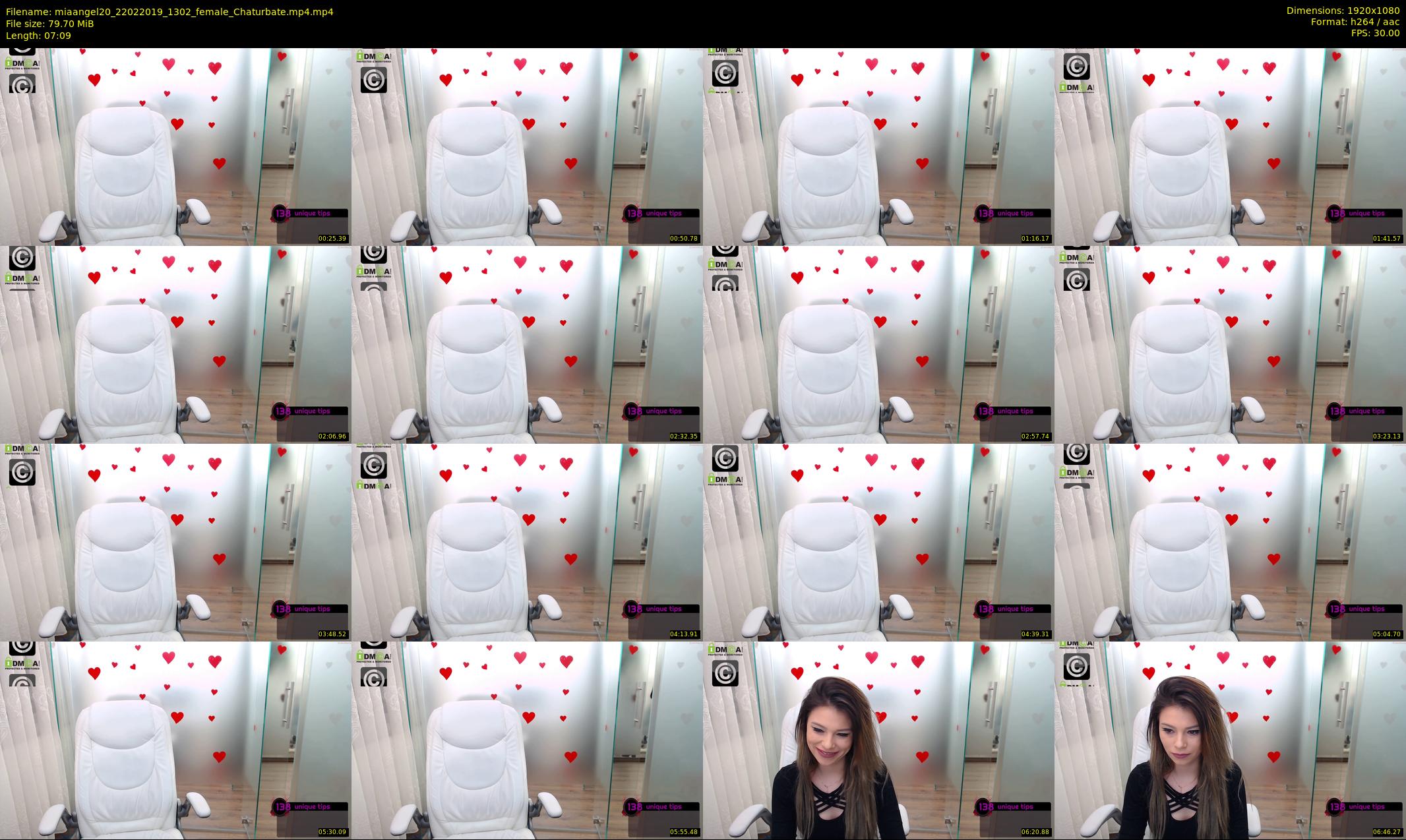 miaangel20 — 8 minute Chaturbate female cam show recording, 1080p, Feb 22, 2019