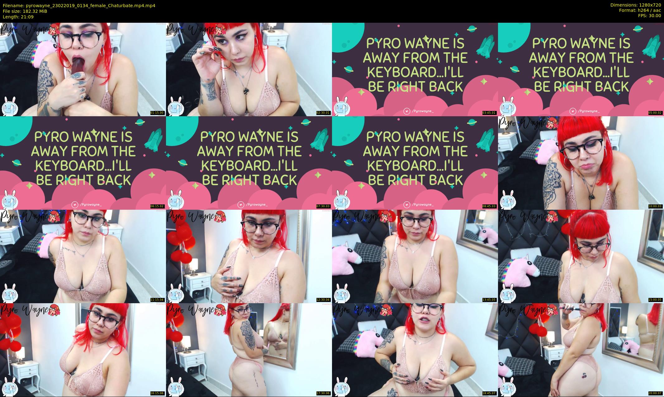 pyrowayne — 22 minute Chaturbate female cam show recording, 720p, Feb 23, 2019