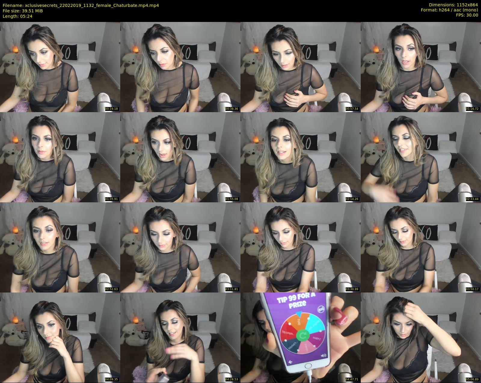 xclusivesecrets — 6 minute Chaturbate female cam show recording, 720p, Feb 22, 2019