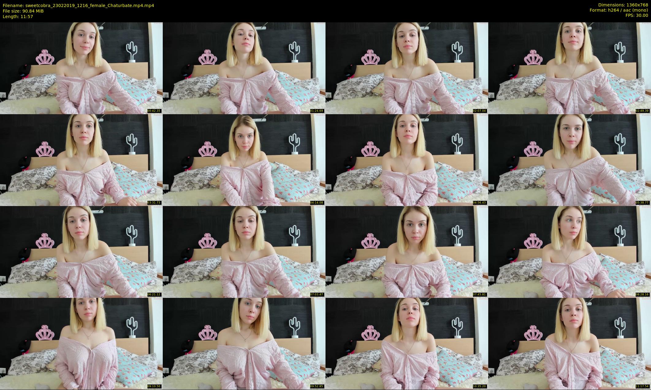 sweetcobra — 12 minute Chaturbate female cam show recording, 720p, Feb 23, 2019