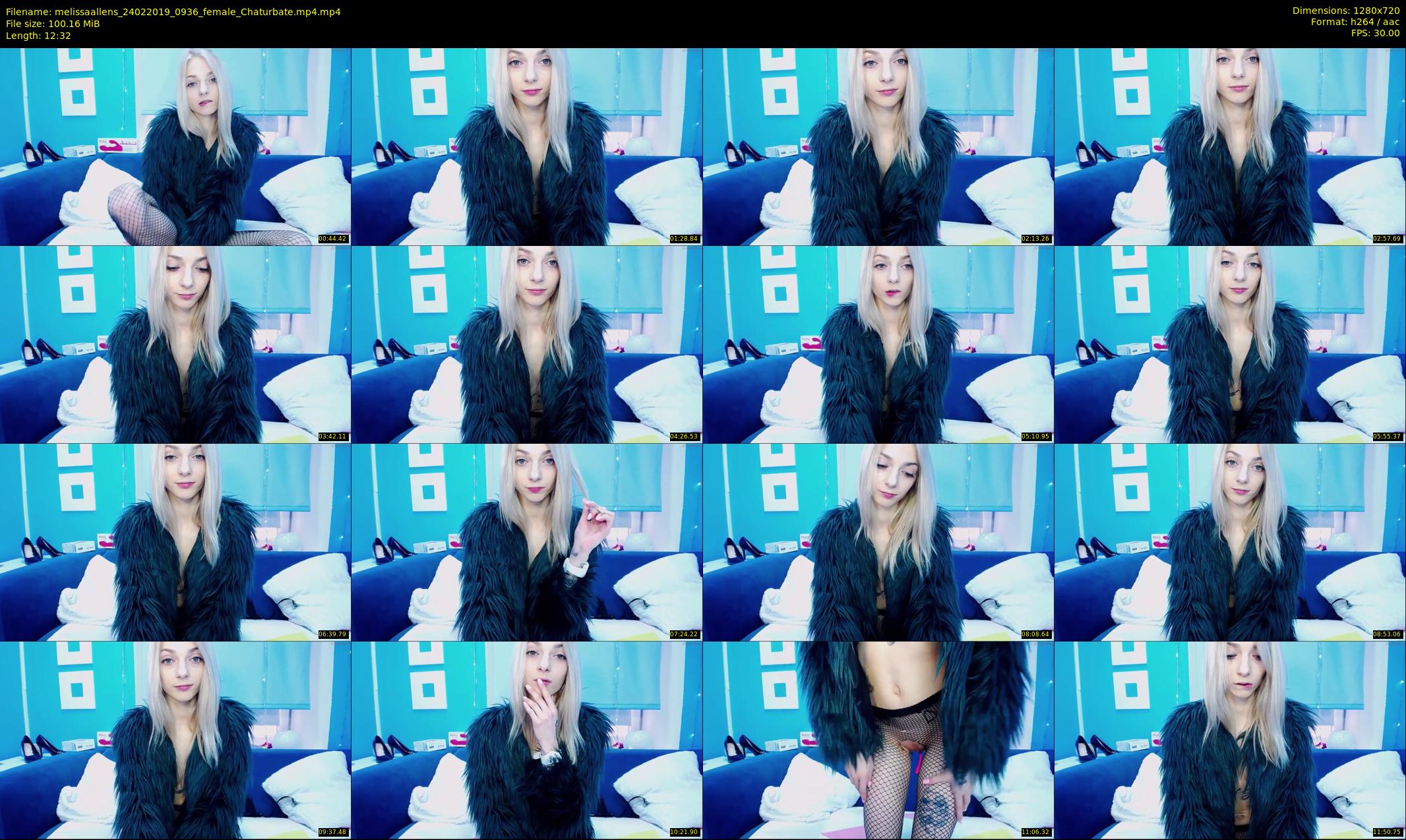 melissaallens — 13 minute Chaturbate female cam show recording, 720p, Feb 24, 2019