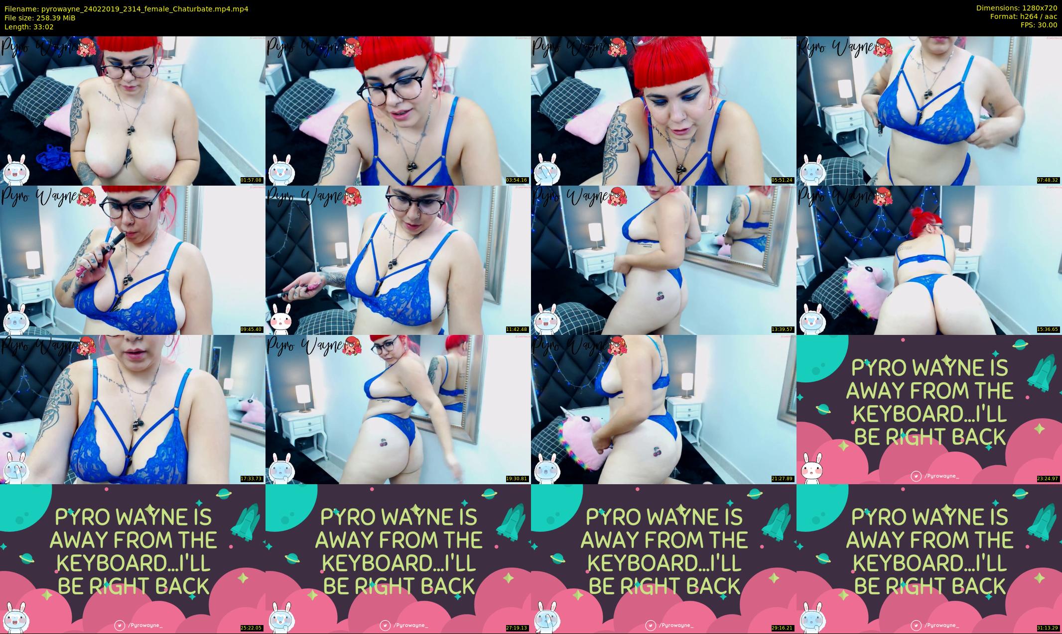 pyrowayne — 34 minute Chaturbate female cam show recording, 720p, Feb 24, 2019