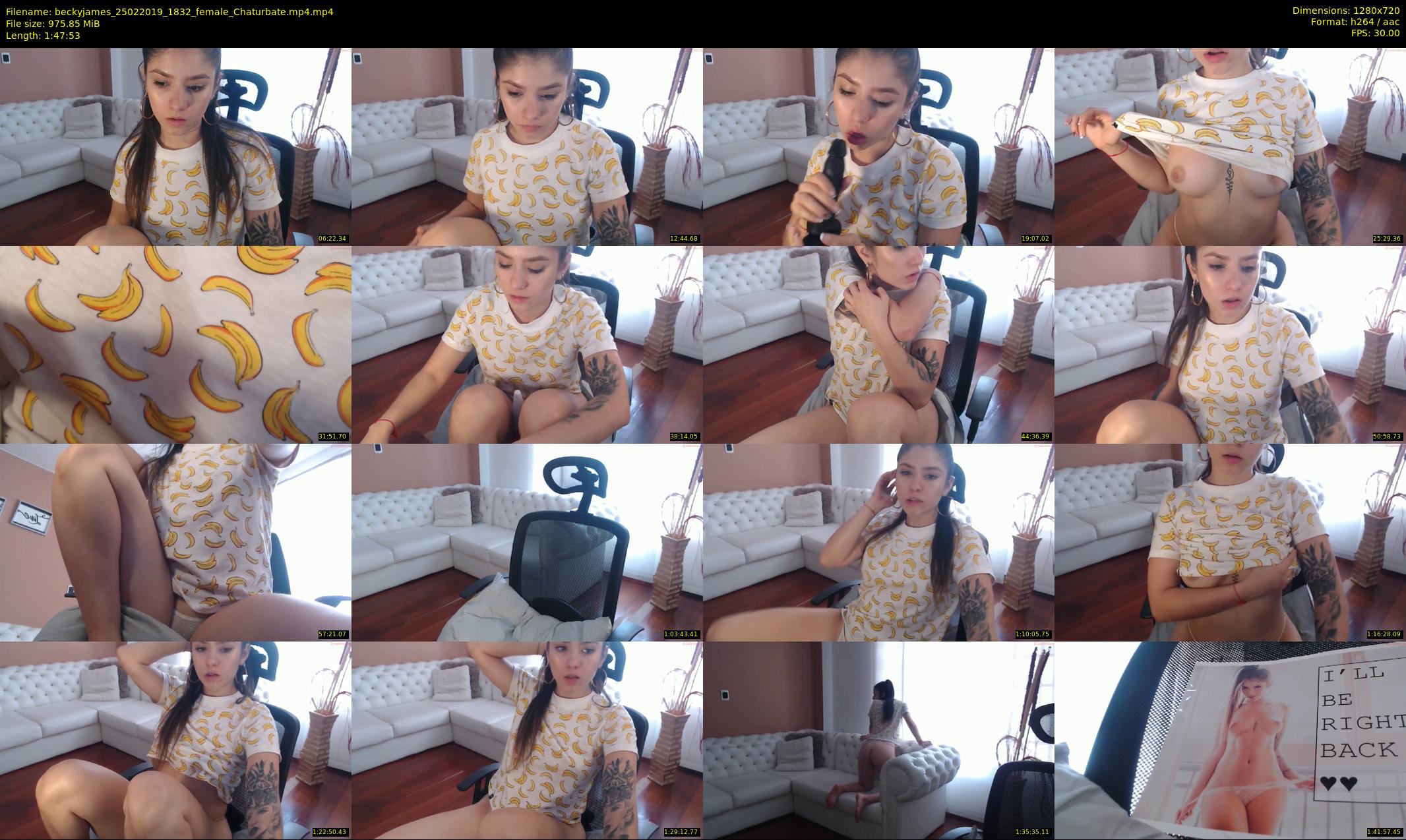 beckyjames — 108 minute Chaturbate female cam show recording, 720p, Feb 25, 2019