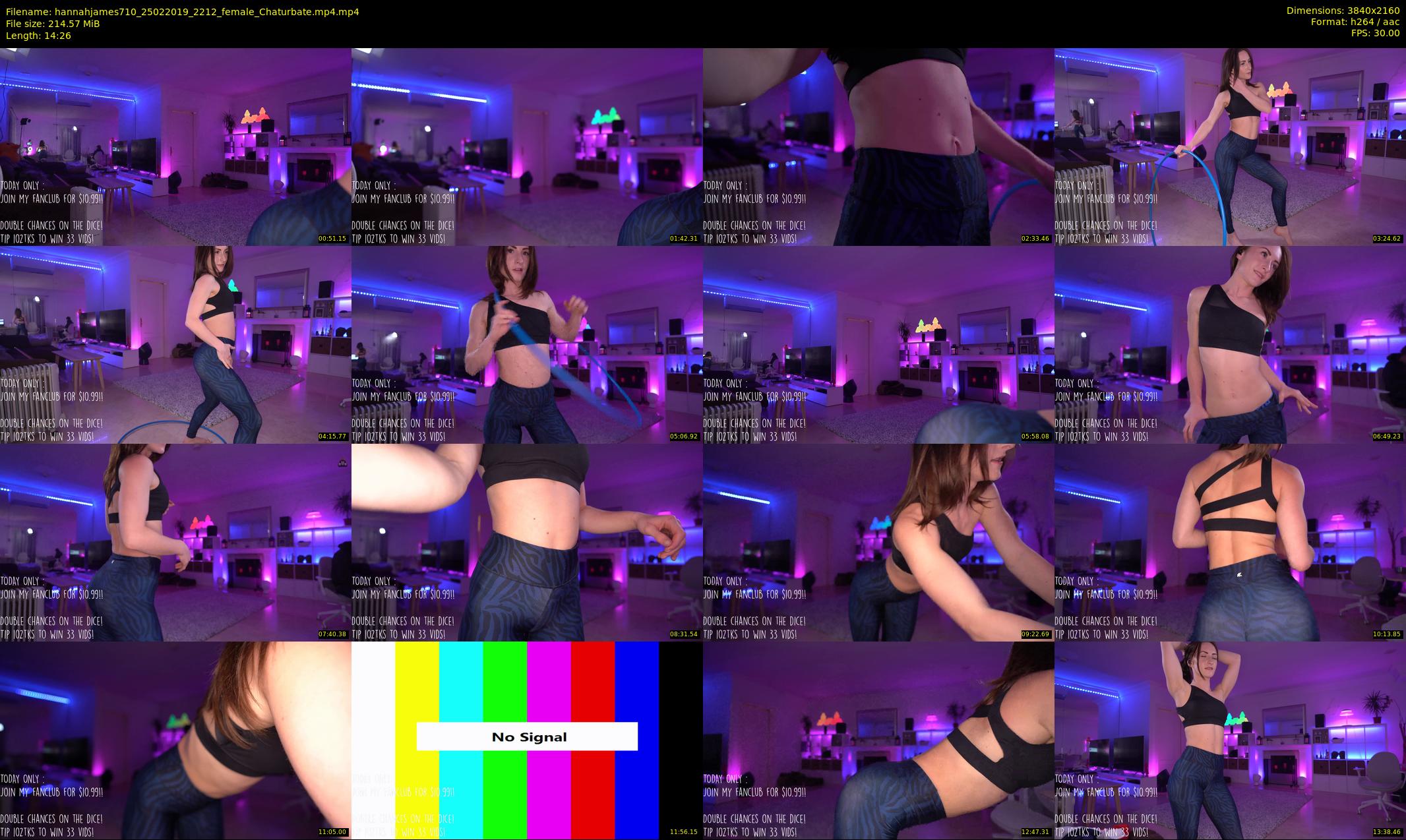 hannahjames710 — 15 minute Chaturbate female cam show recording, 4K, Feb 25, 2019