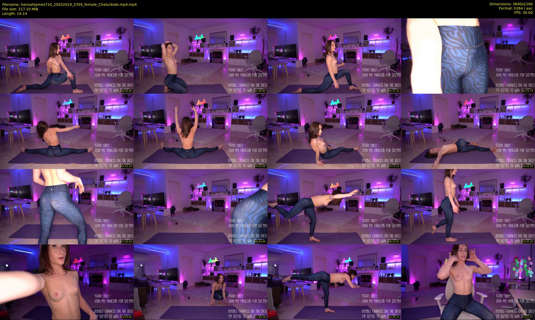 hannahjames710 — 15 minute Chaturbate female cam show recording, 4K, Feb 25, 2019
