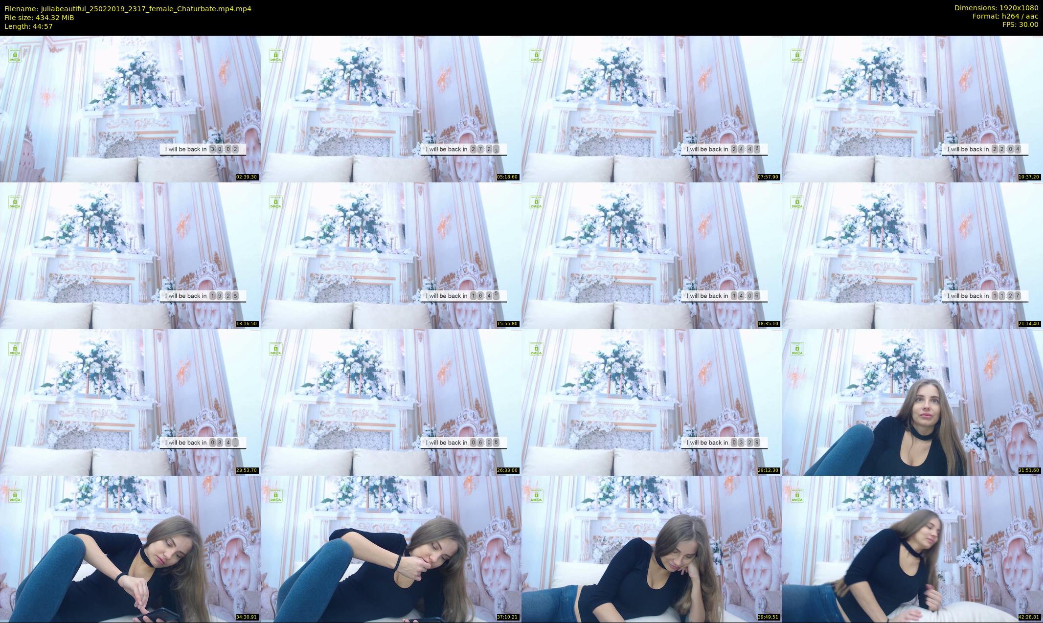 juliabeautiful — 45 minute Chaturbate female cam show recording, 1080p, Feb 25, 2019