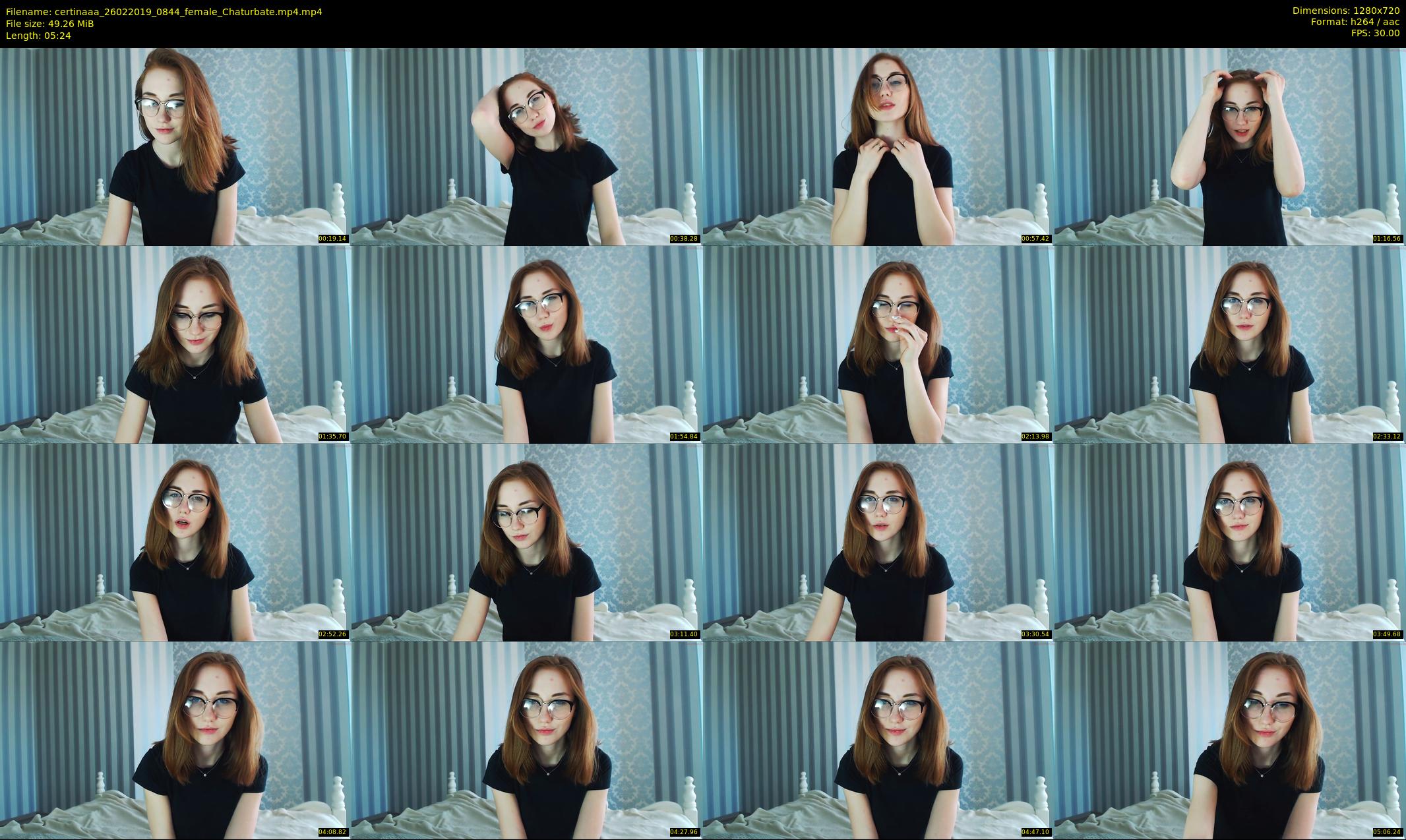 certinaaa — 6 minute Chaturbate female cam show recording, 720p, Feb 26, 2019