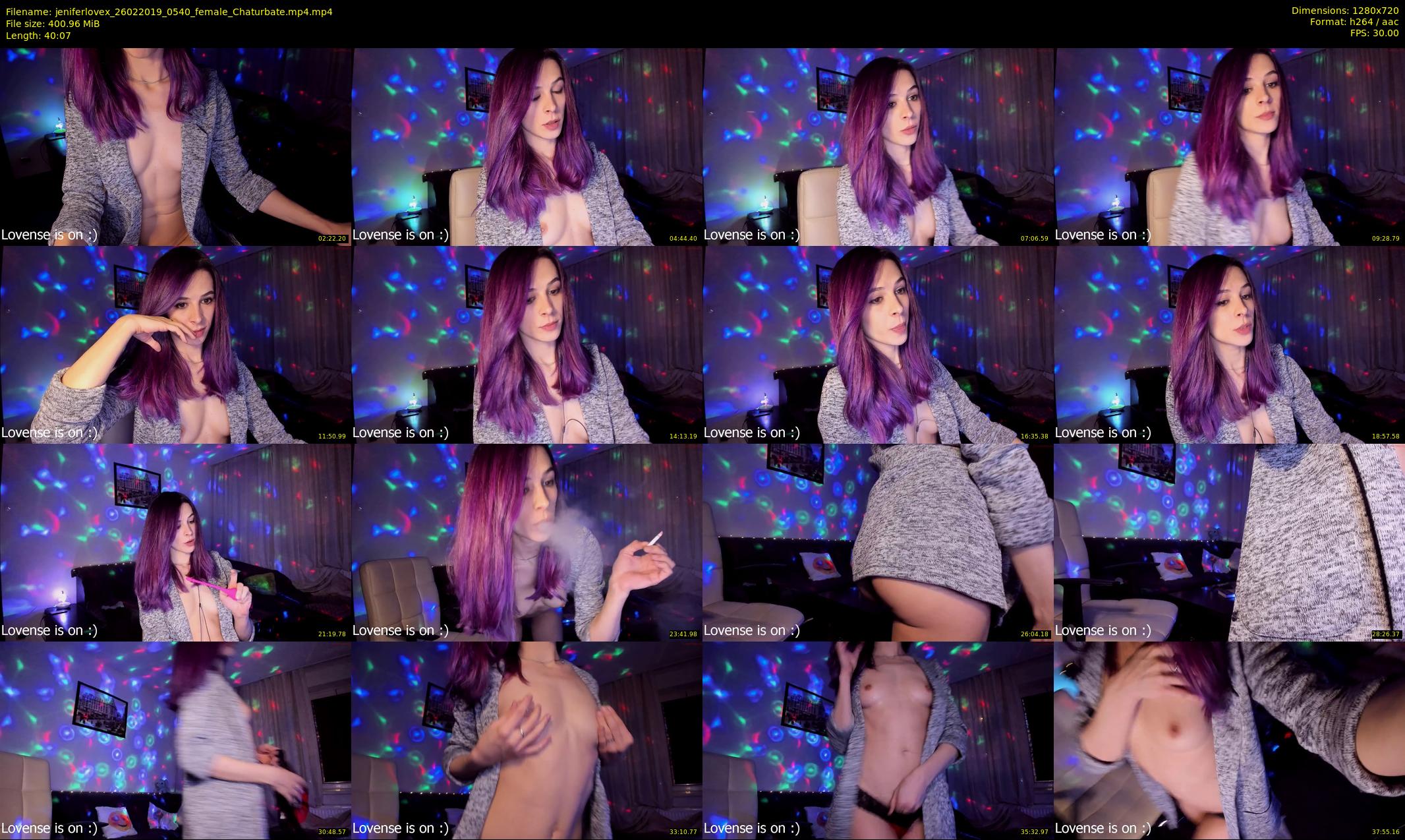 jeniferlovex — 41 minute Chaturbate female cam show recording, 720p, Feb 26, 2019