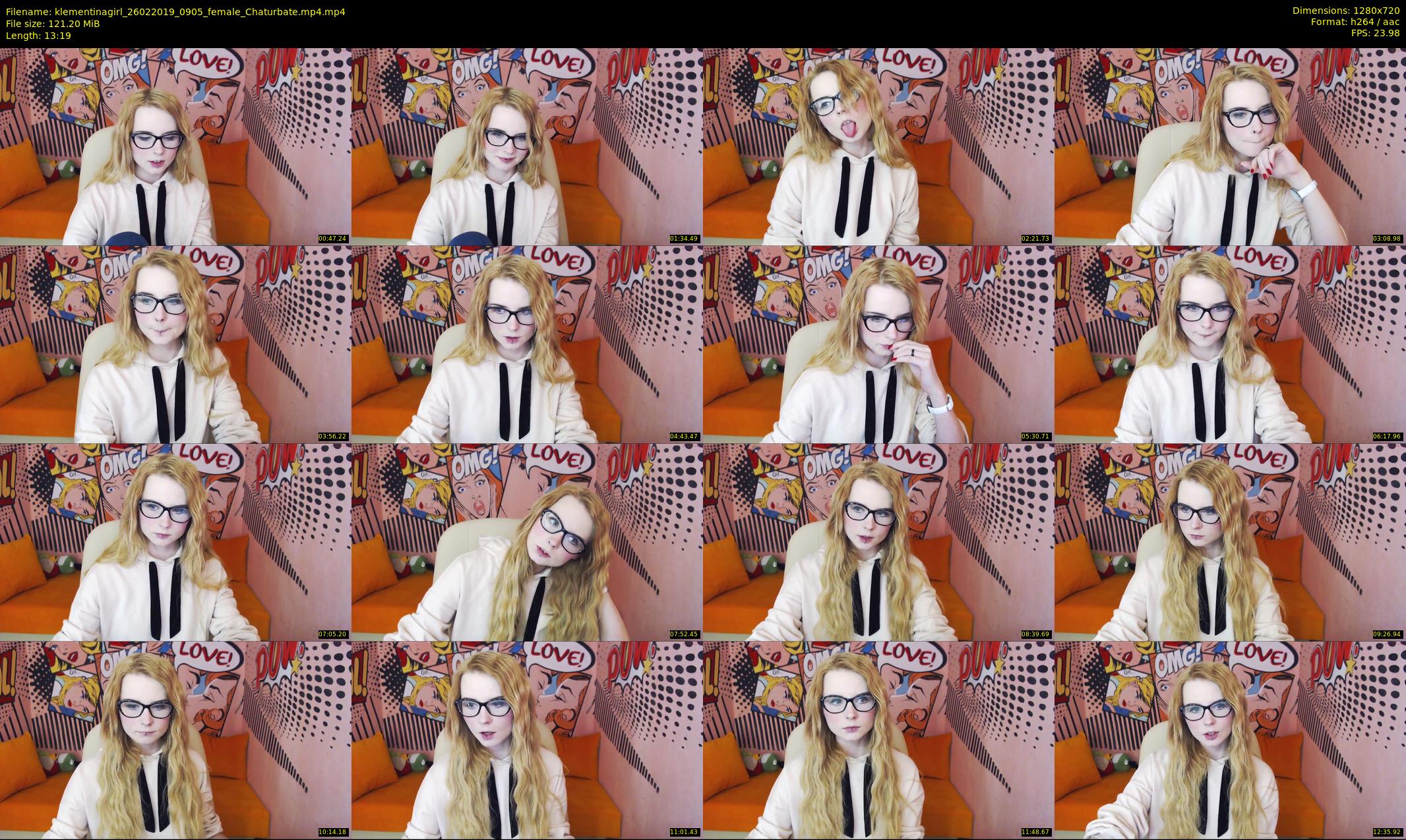 klementinagirl — 14 minute Chaturbate female cam show recording, 720p, Feb 26, 2019
