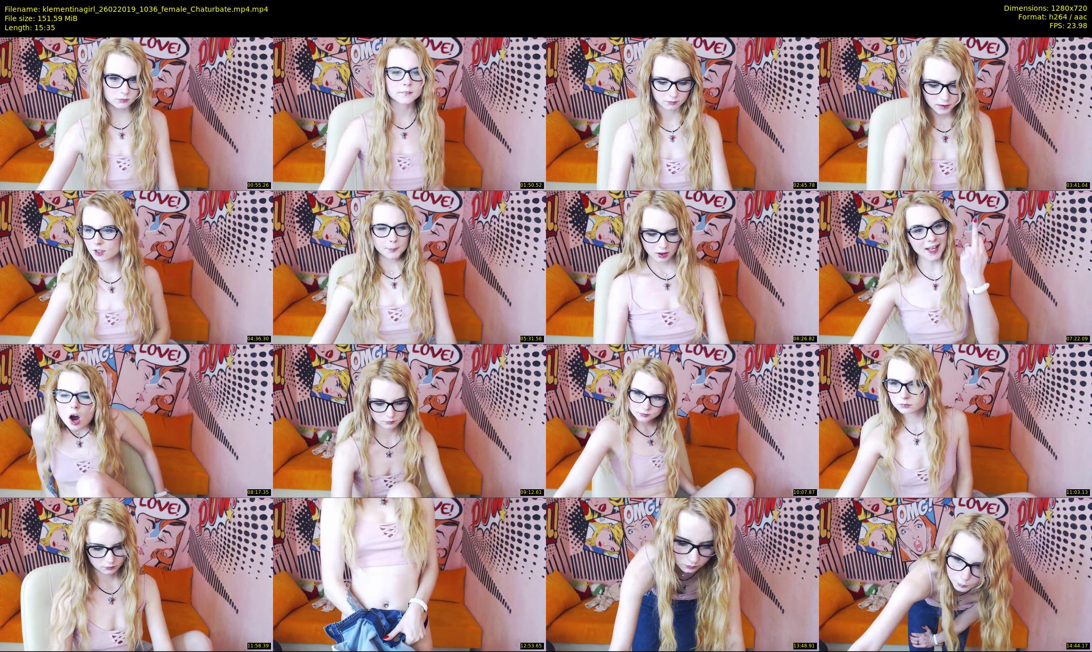 klementinagirl — 16 minute Chaturbate female cam show recording, 720p, Feb 26, 2019