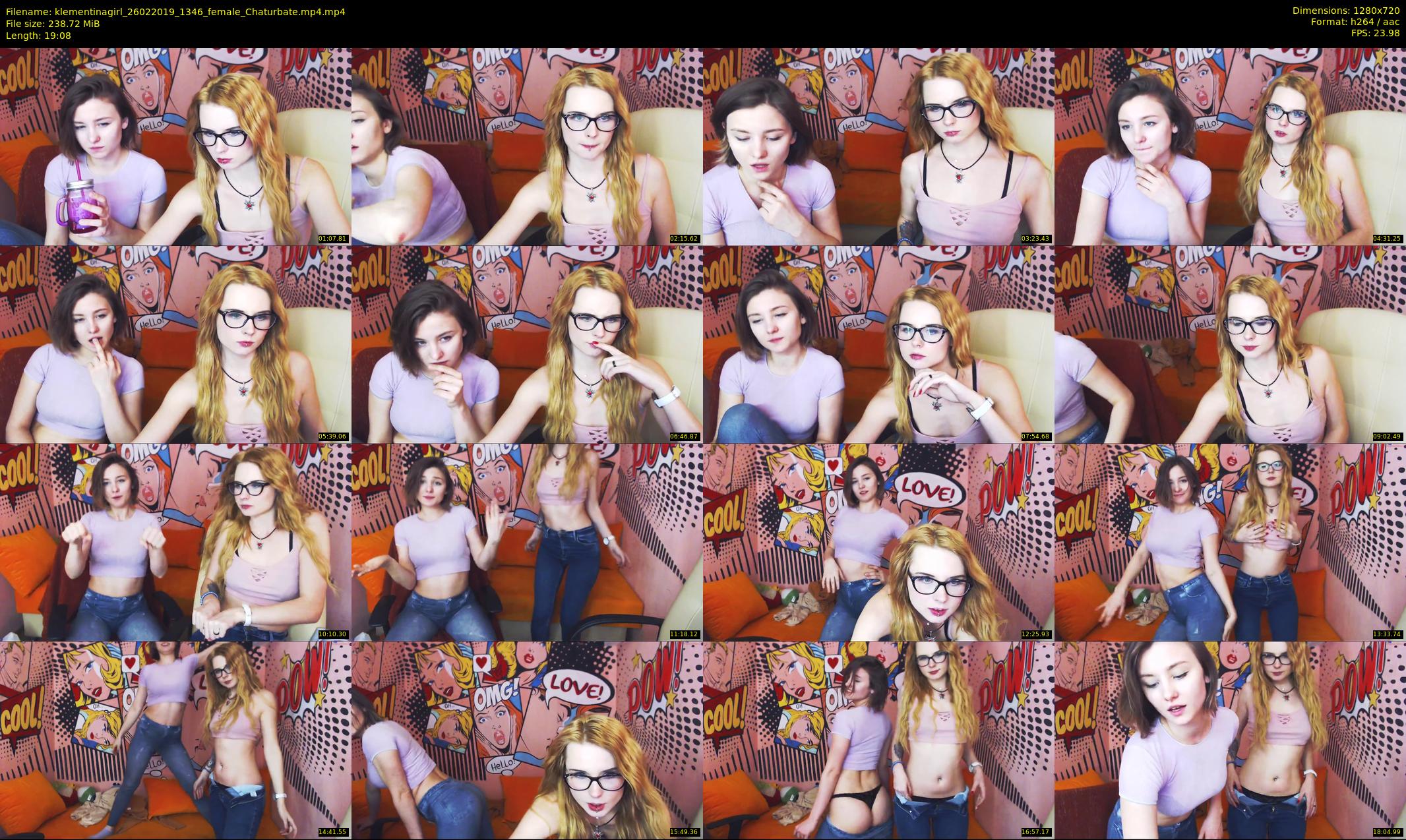 klementinagirl — 20 minute Chaturbate female cam show recording, 720p, Feb 26, 2019