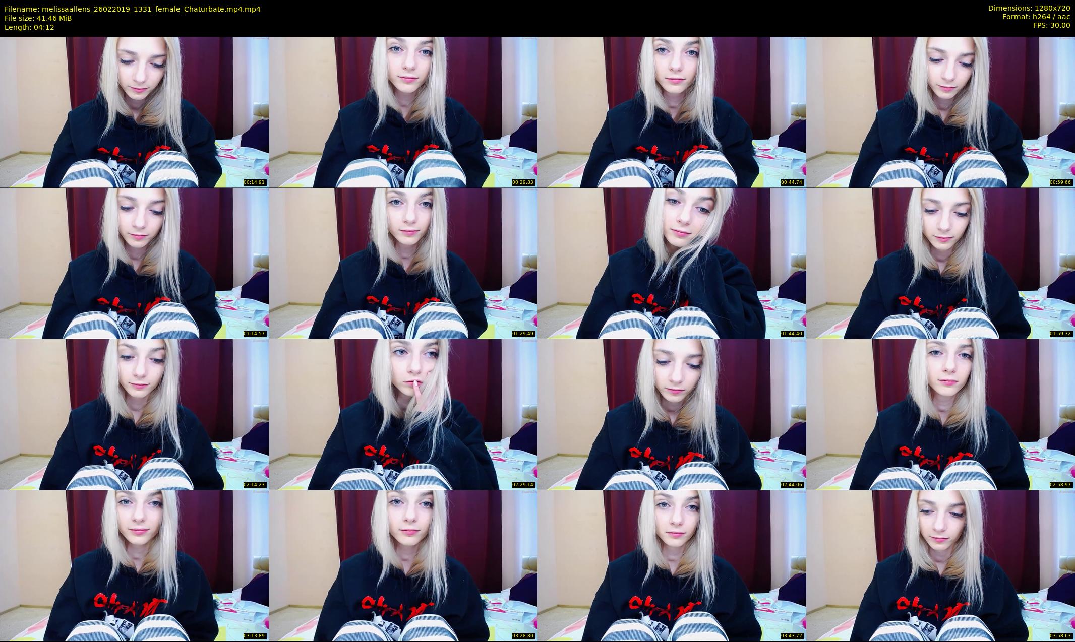 melissaallens — 5 minute Chaturbate female cam show recording, 720p, Feb 26, 2019