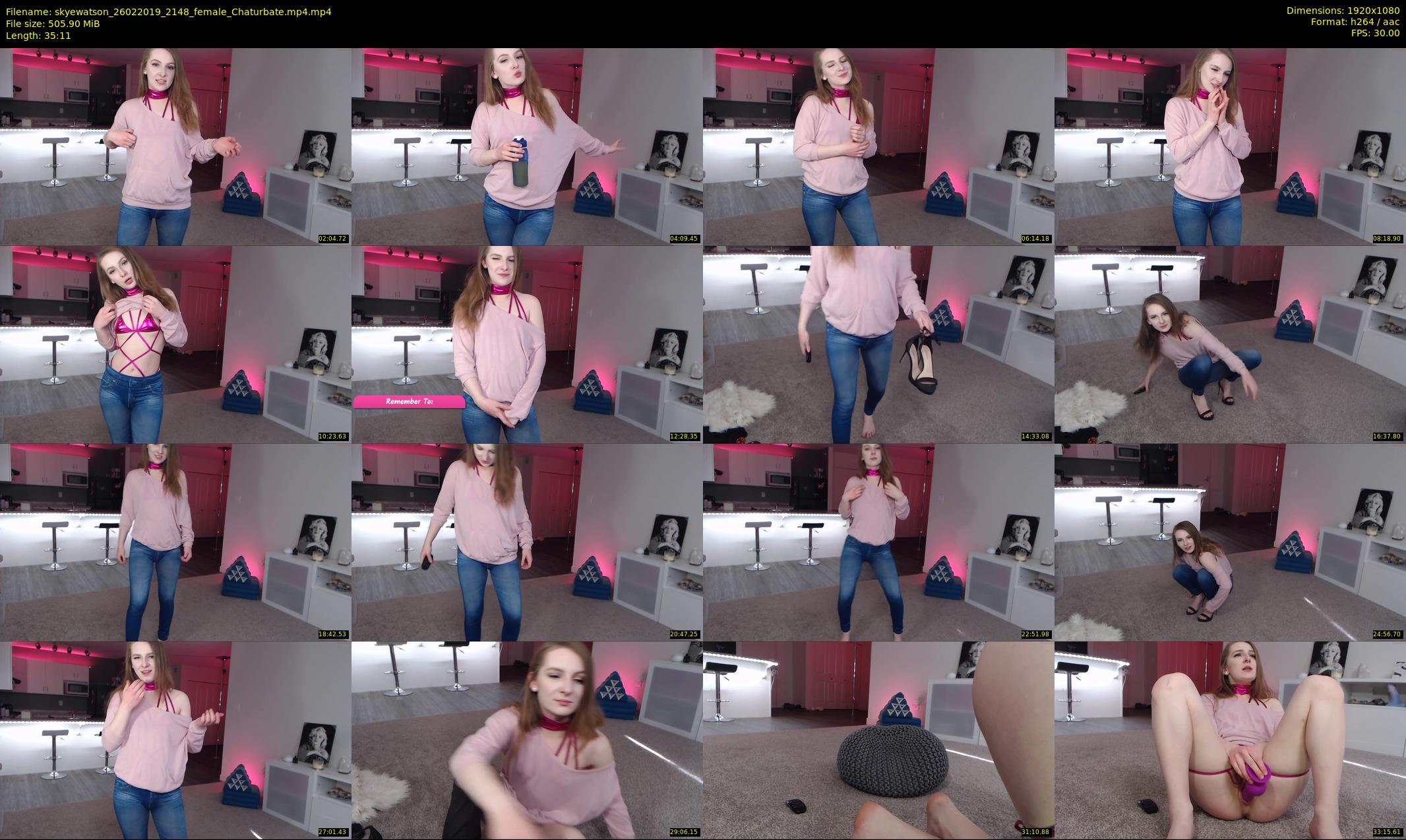 skyewatson — 36 minute Chaturbate female cam show recording, 1080p, Feb 26, 2019