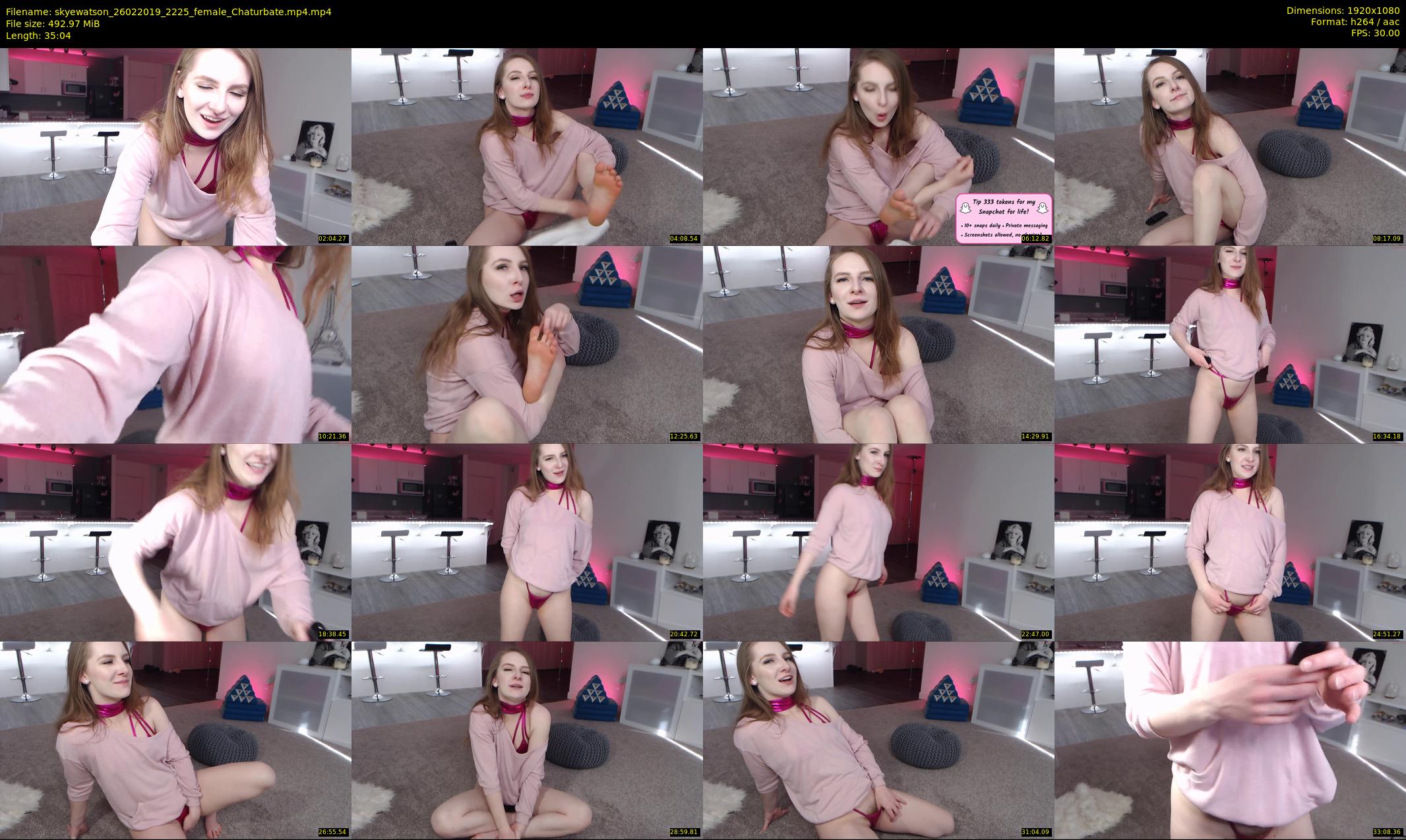 skyewatson — 36 minute Chaturbate female cam show recording, 1080p, Feb 26, 2019