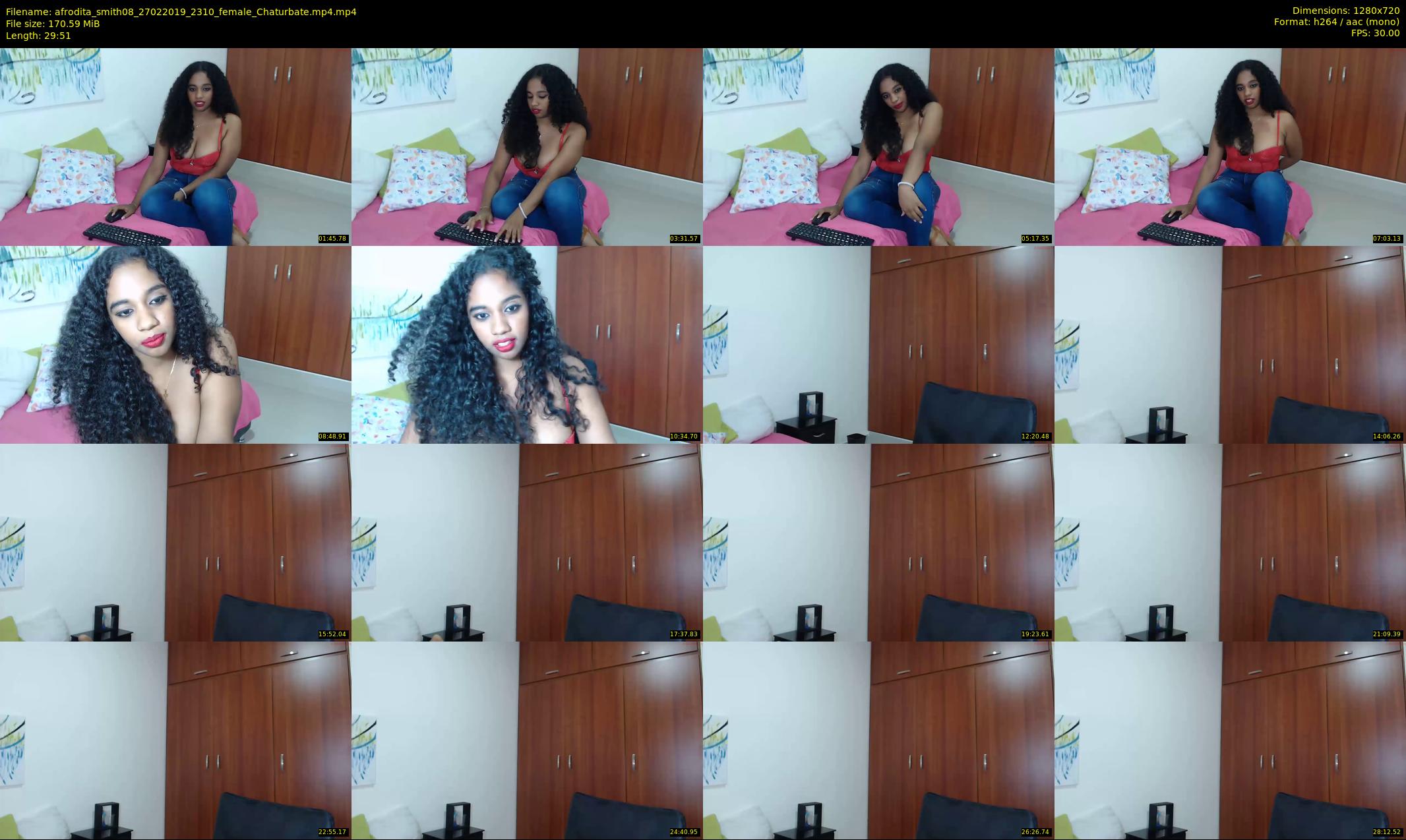 afrodita_smith08 — 30 minute Chaturbate female cam show recording, 720p, Feb 27, 2019