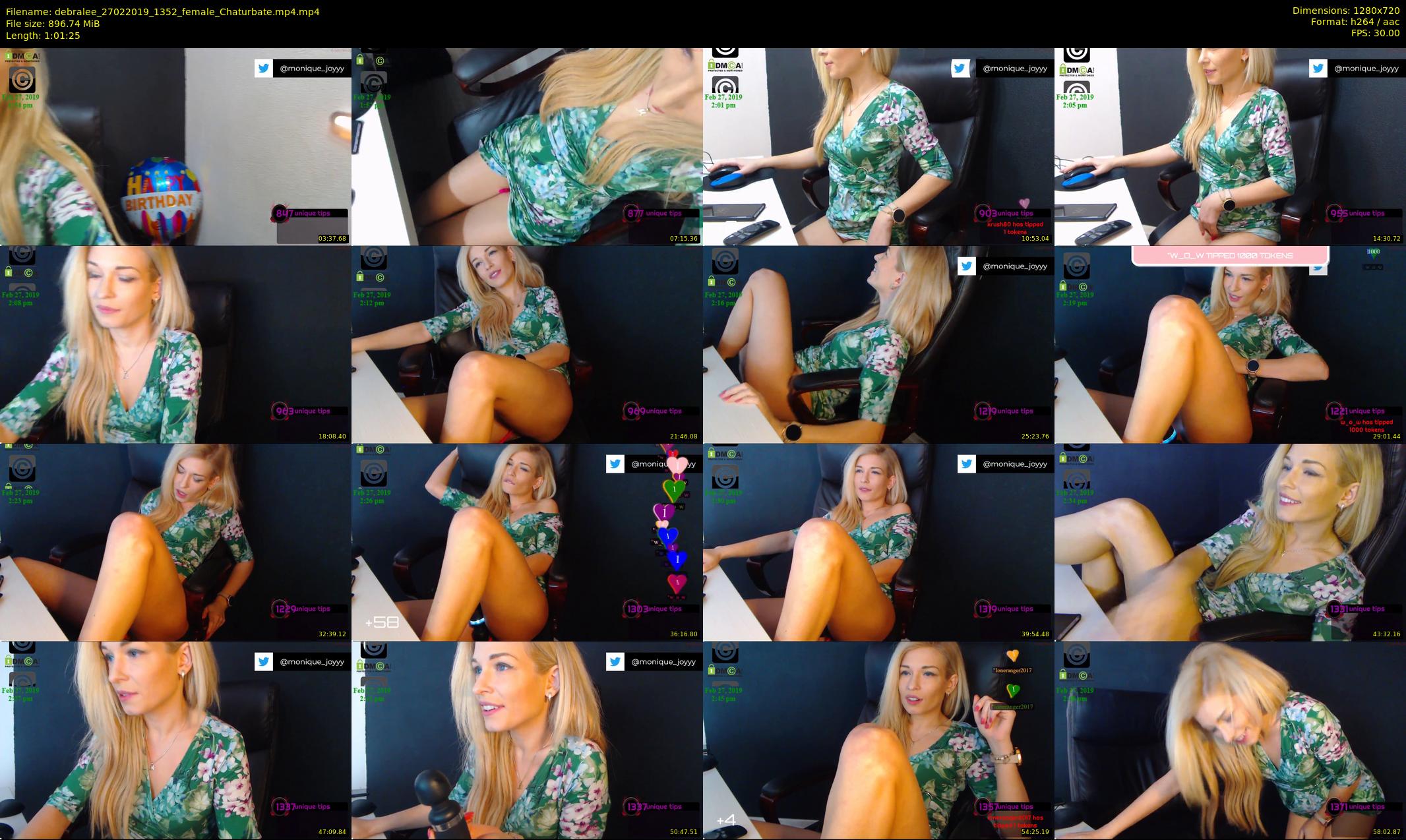 debralee — 62 minute Chaturbate female cam show recording, 720p, Feb 27, 2019