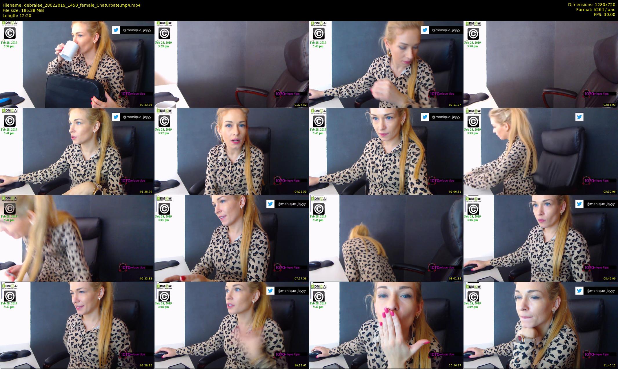 debralee — 13 minute Chaturbate female cam show recording, 720p, Feb 28, 2019