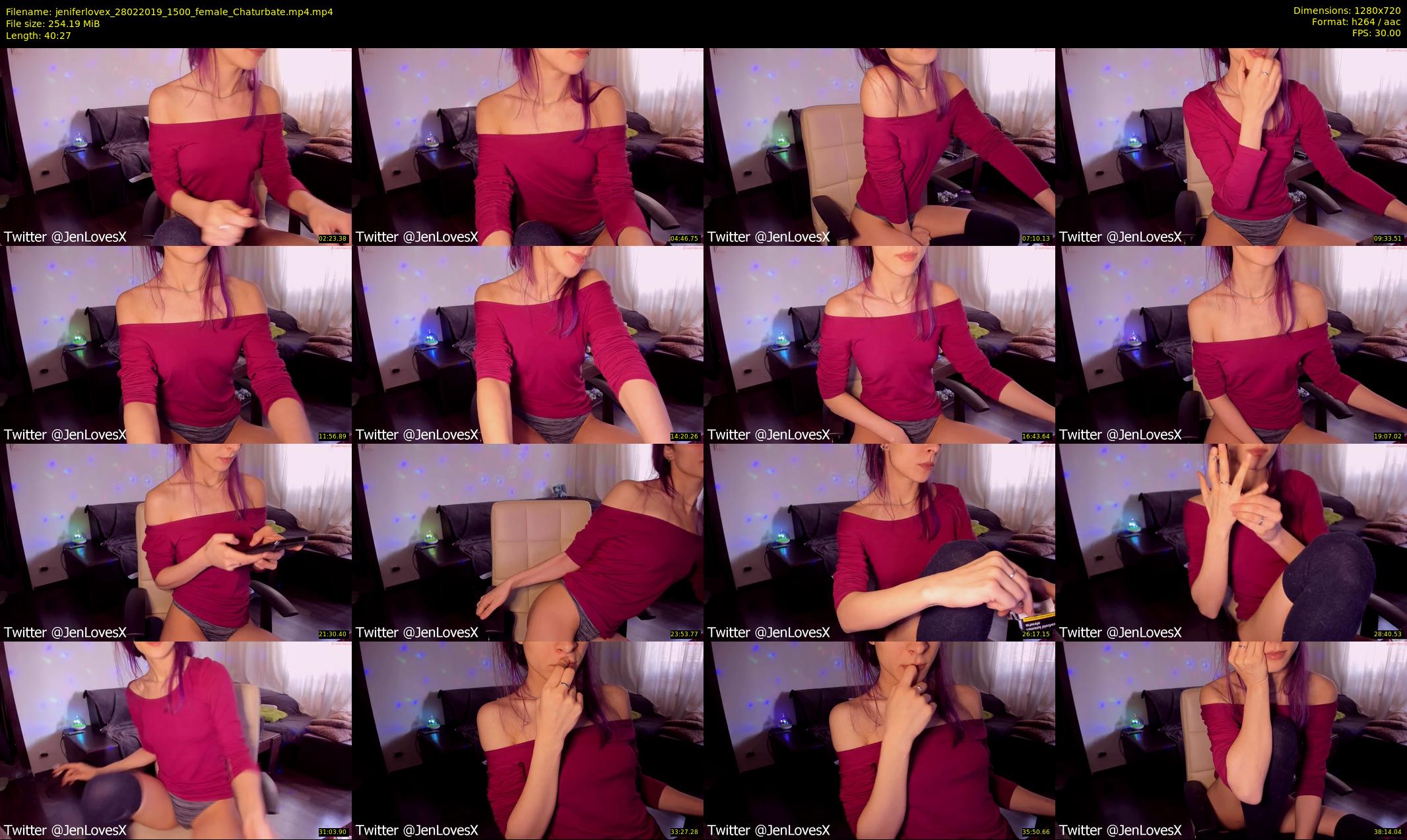 jeniferlovex — 41 minute Chaturbate female cam show recording, 720p, Feb 28, 2019