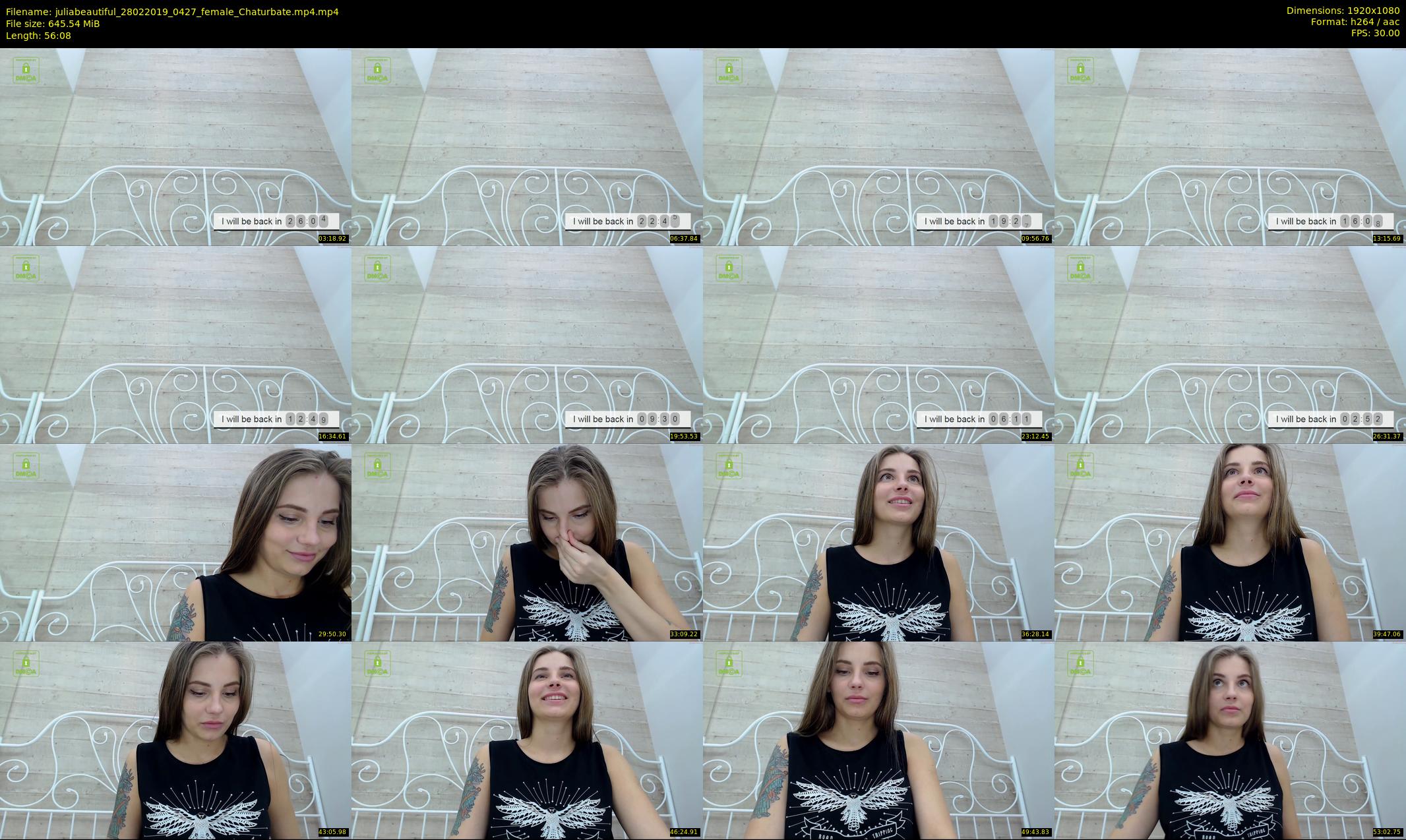juliabeautiful — 57 minute Chaturbate female cam show recording, 1080p, Feb 28, 2019