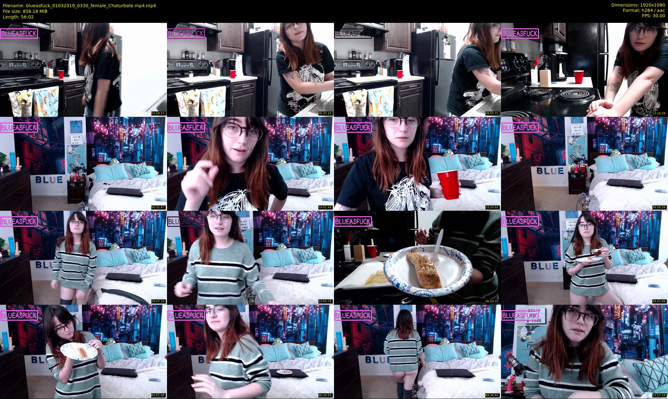 blueasfuck — 57 minute Chaturbate female cam show recording, 1080p, Mar 1, 2019
