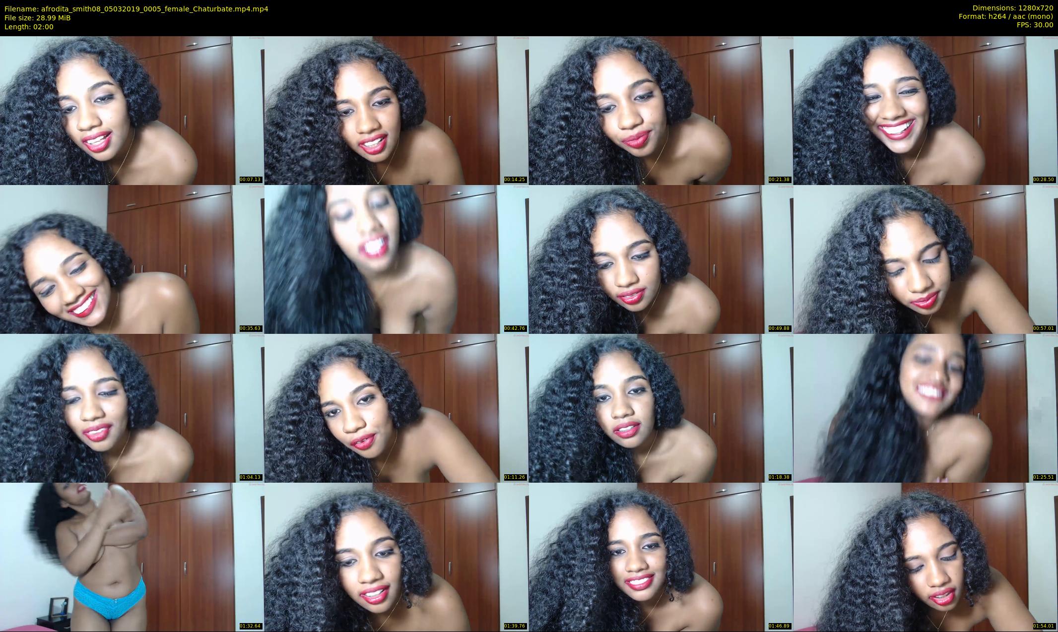 afrodita_smith08 — 2 minute Chaturbate female cam show recording, 720p, Mar 5, 2019