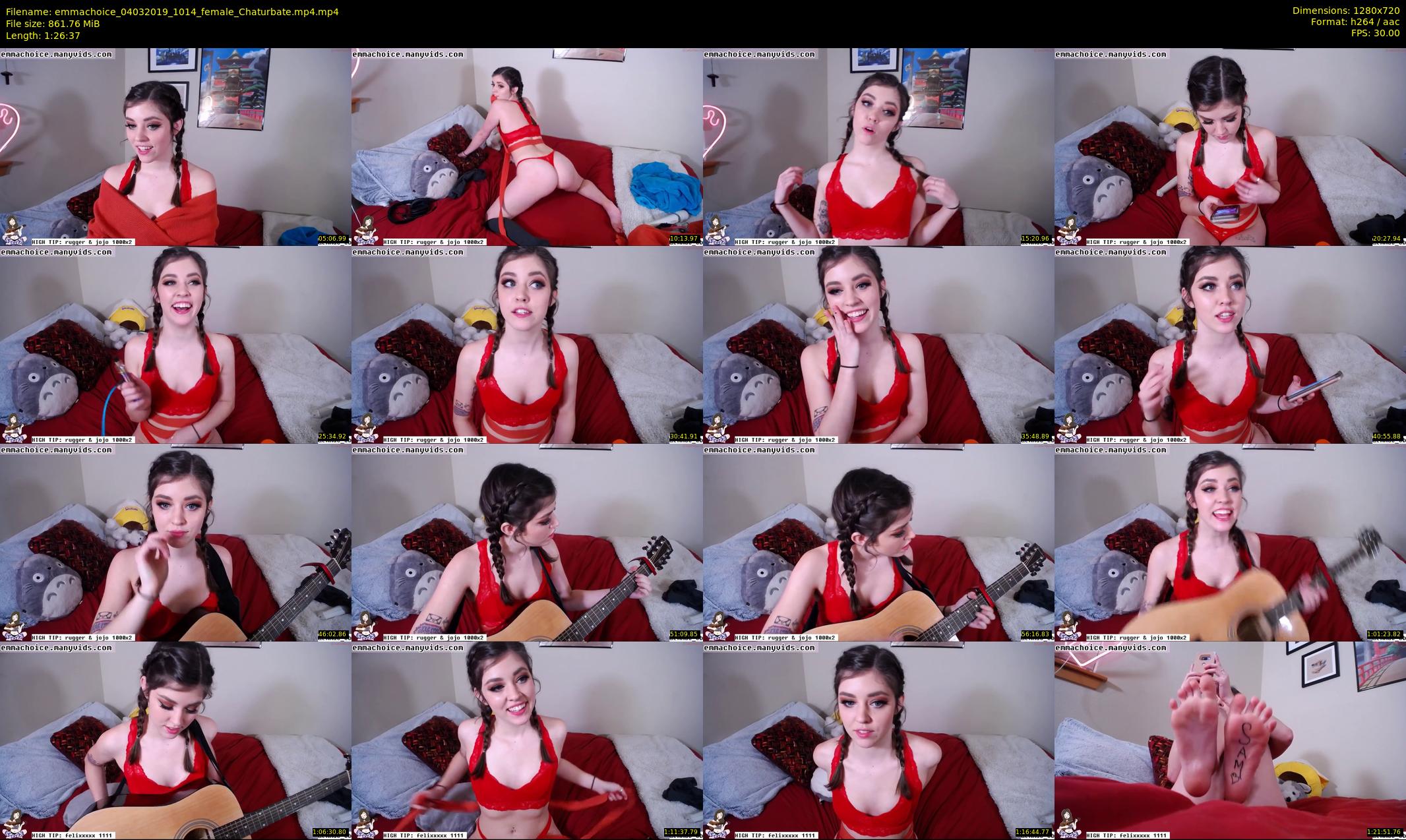 emmachoice — 87 minute Chaturbate female cam show recording, 720p, Mar 4, 2019