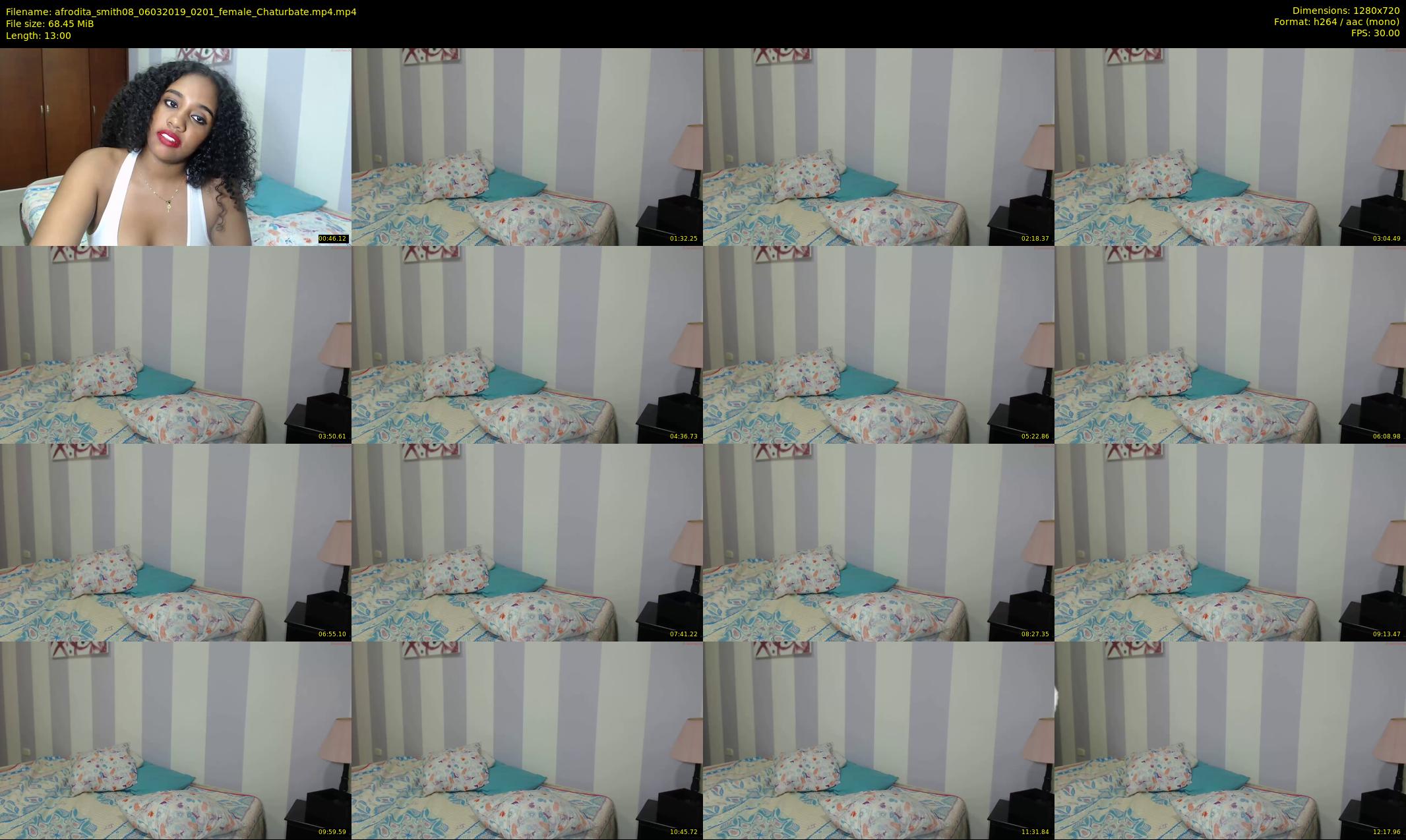 afrodita_smith08 — 13 minute Chaturbate female cam show recording, 720p, Mar 6, 2019